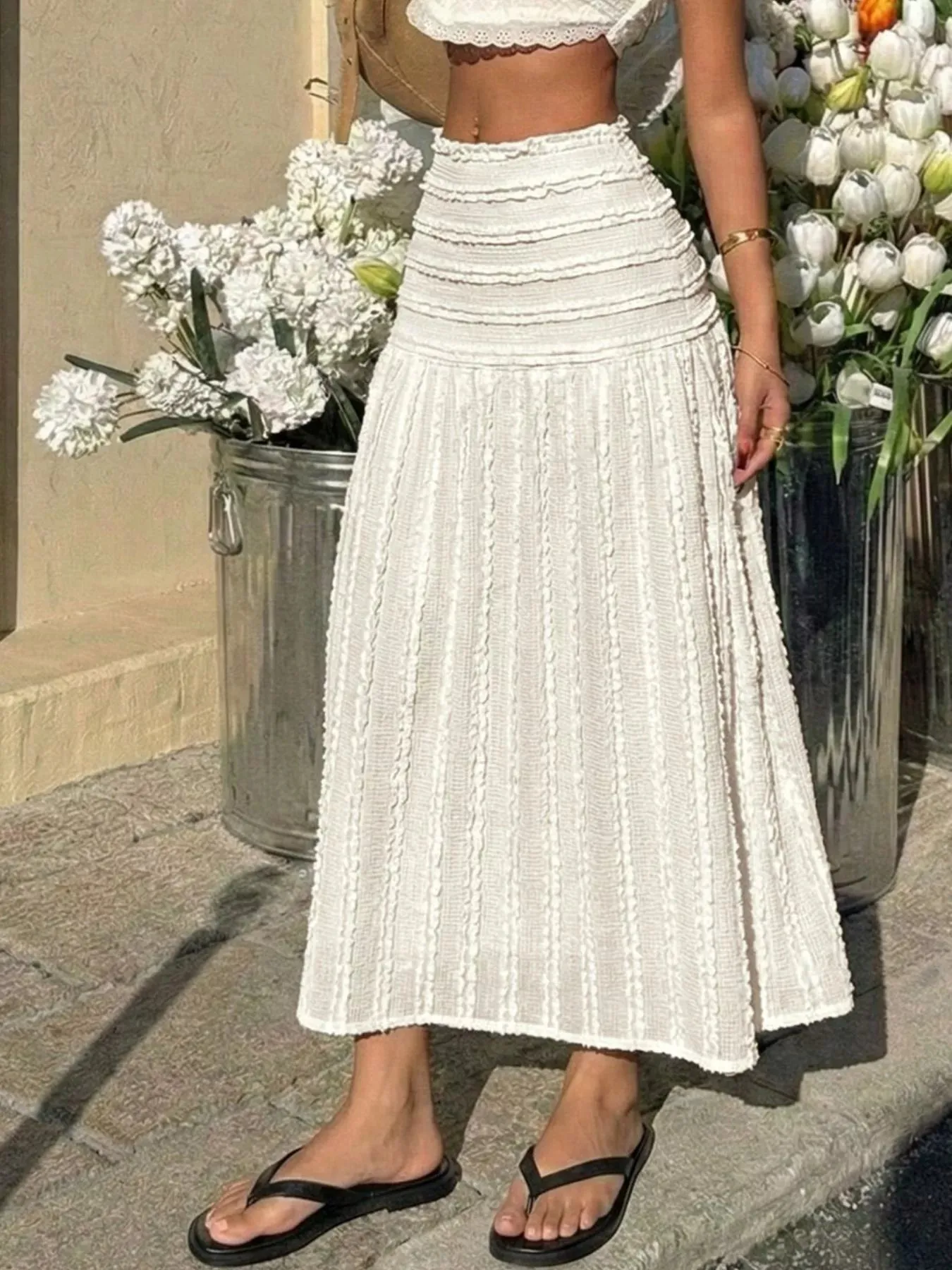 Textured A-Line Midi Skirt sold by Charming Charlie product image thumbnail 5