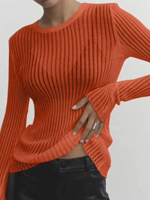Ribbed Knit Long Sleeve Top sold by Charming Charlie