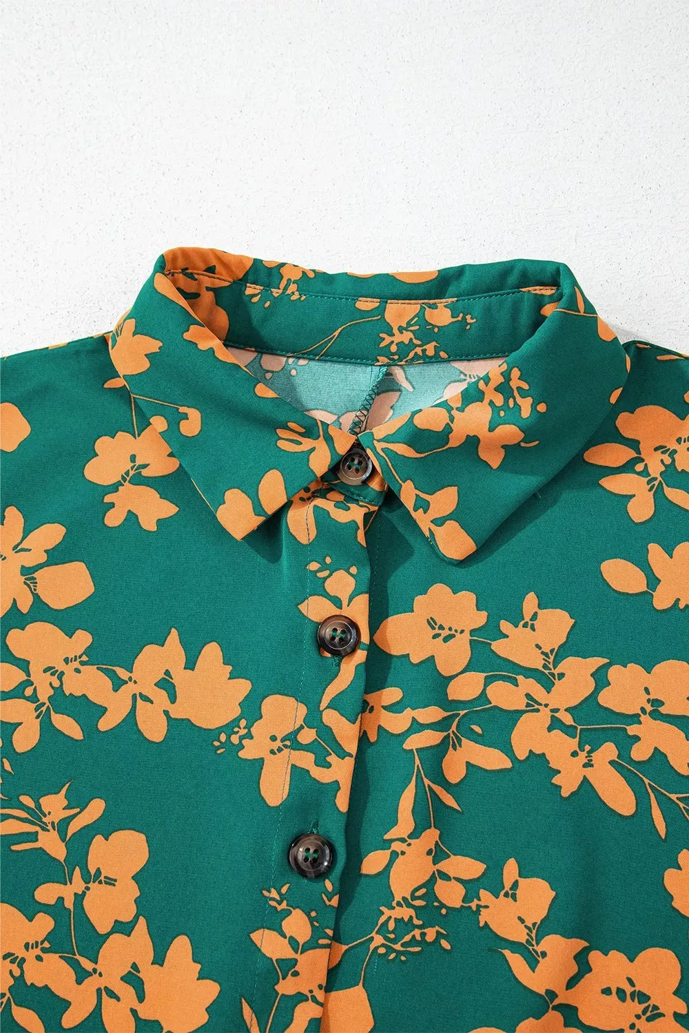 Printed Ruffled Hem Button Front Dress sold by Charming Charlie product image thumbnail 5