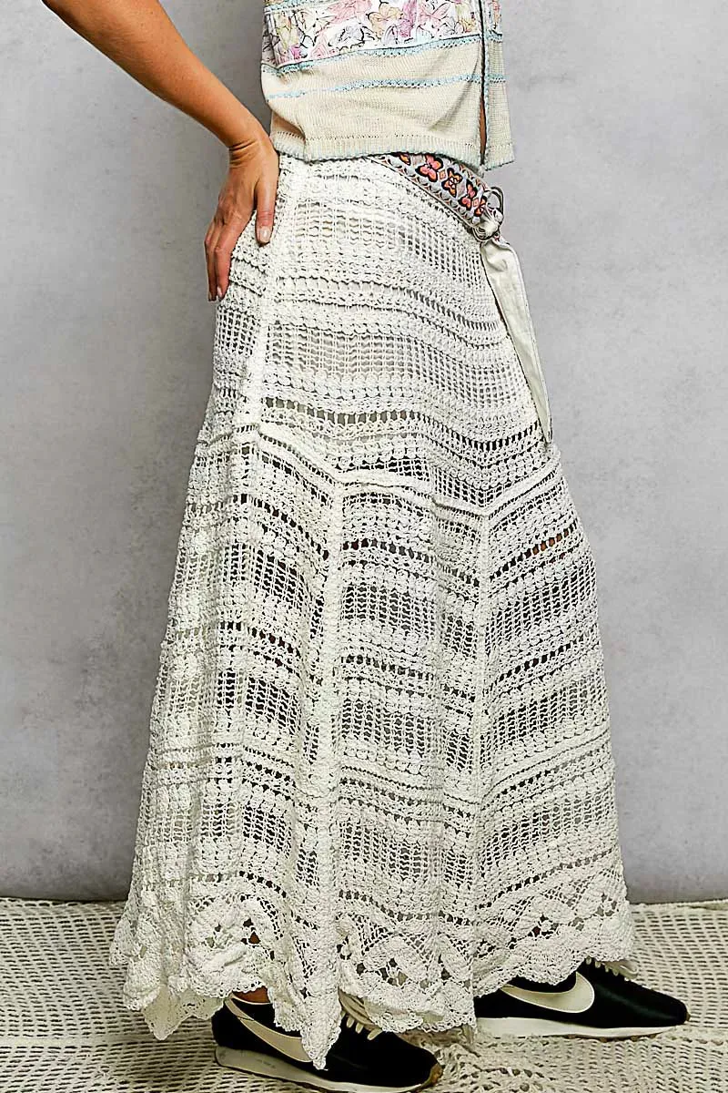 POL Boho Crochet Knit Maxi Skirt sold by Charming Charlie product image thumbnail 2