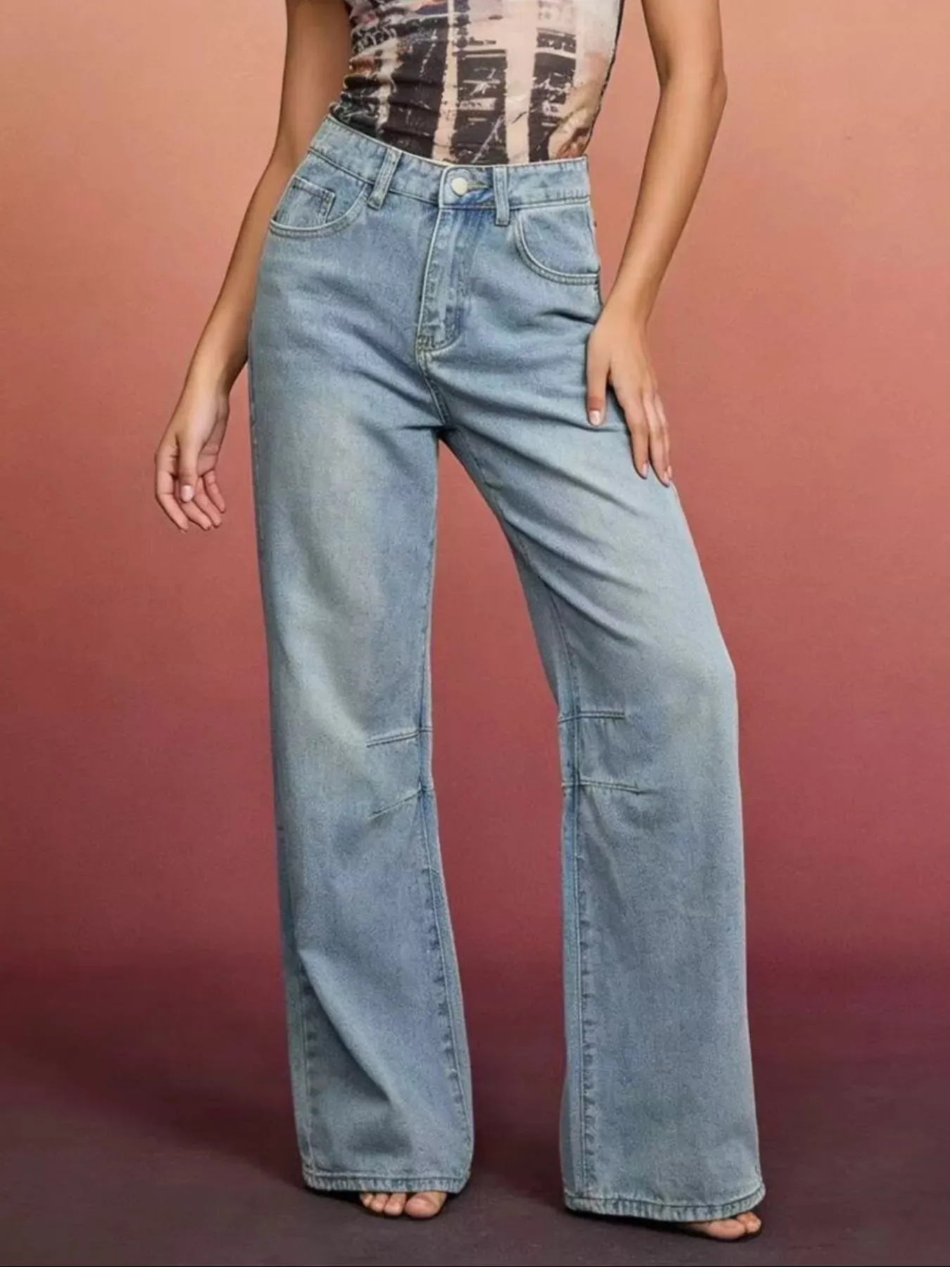 Wide Leg Wash Jeans sold by Charming Charlie product image thumbnail 4