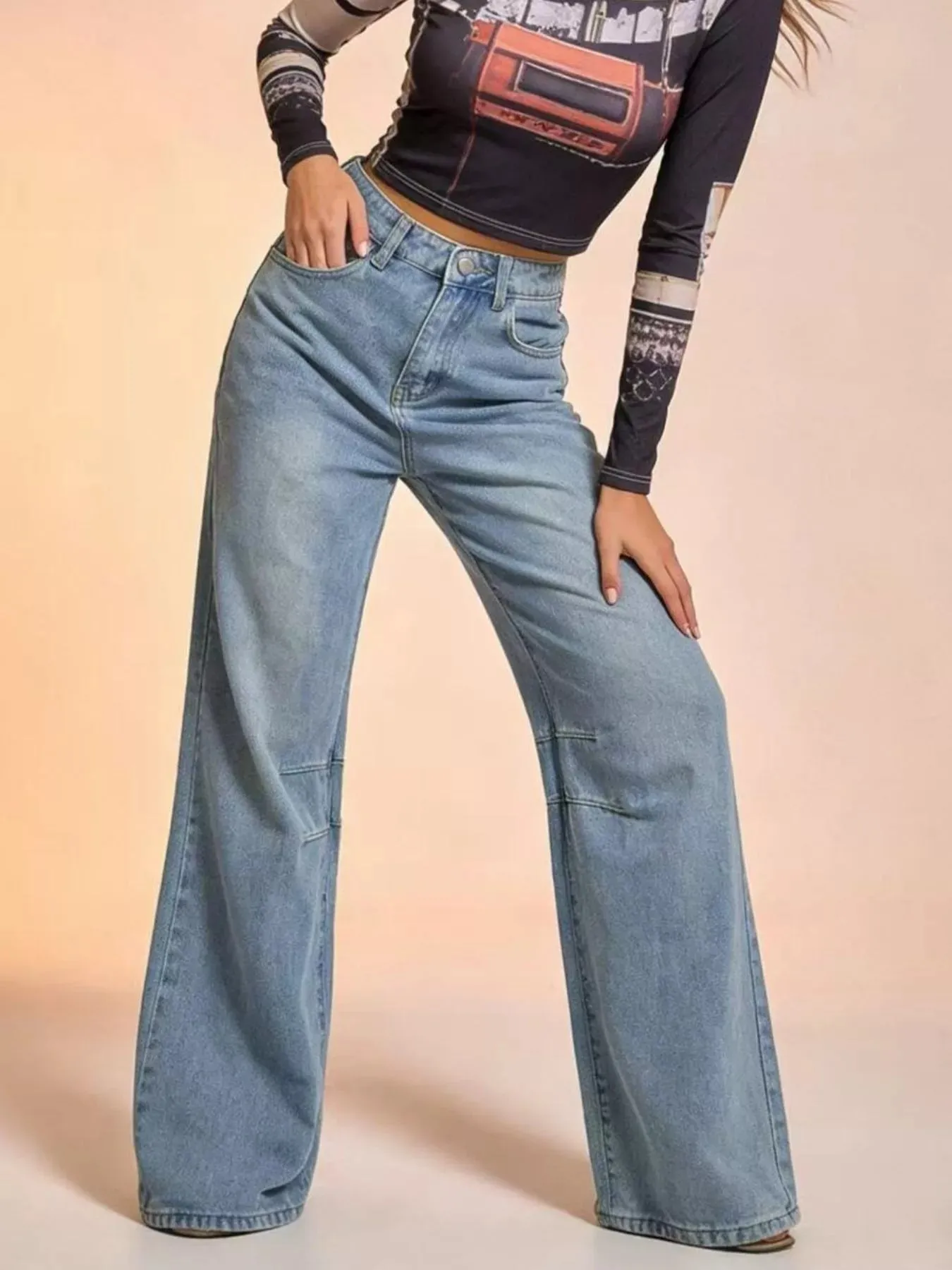 Wide Leg Wash Jeans sold by Charming Charlie