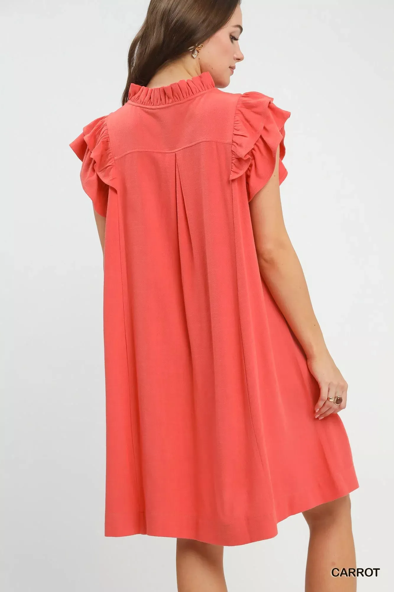 Umgee Linen Flutter Sleeve Shift Dress with Pockets sold by Charming Charlie product image thumbnail 4
