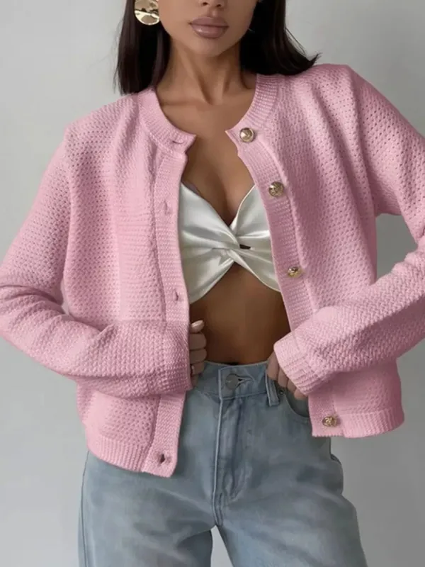 Button Up Texture Knit Cardigan sold by Charming Charlie