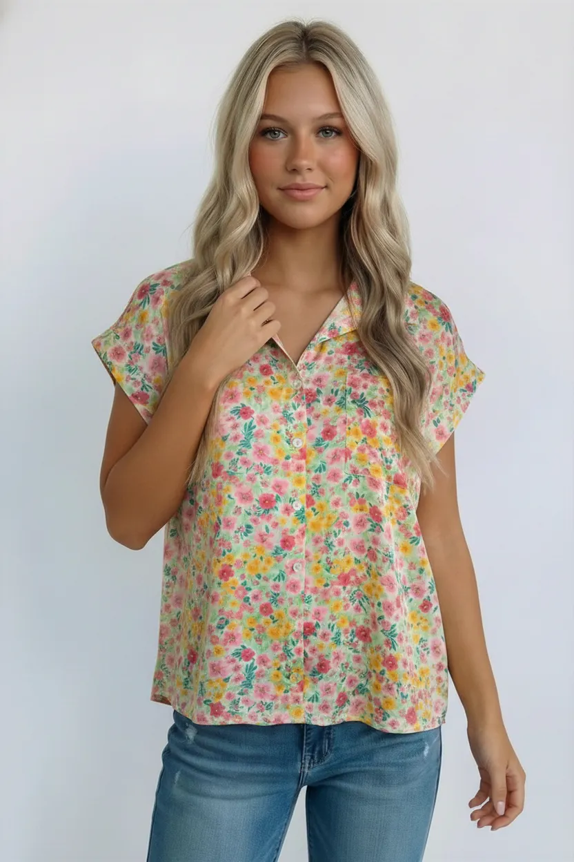 Sunny Garden Button Down Top sold by Charming Charlie product image thumbnail 2