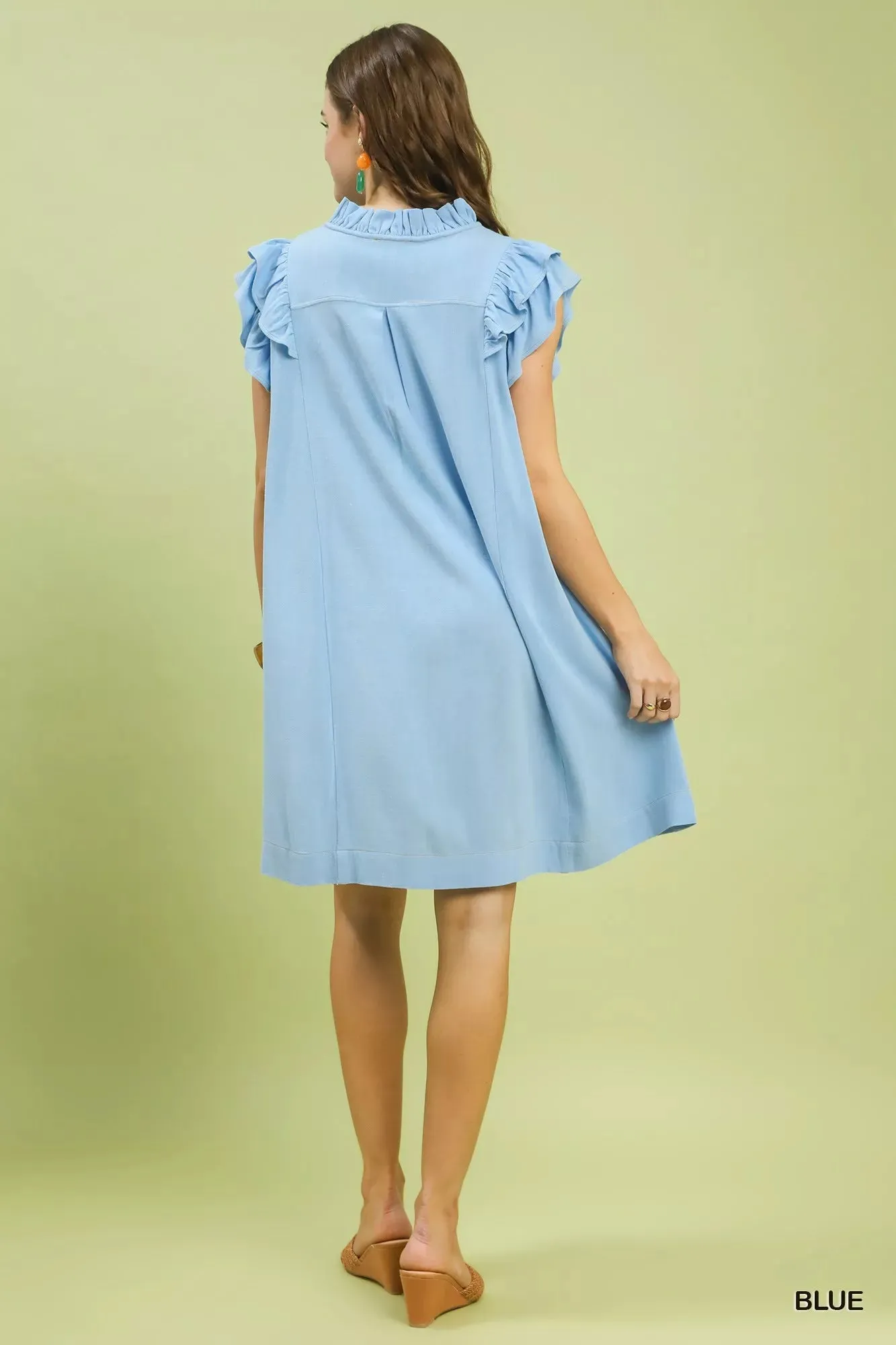 Umgee Linen Flutter Sleeve Shift Dress with Pockets sold by Charming Charlie product image thumbnail 3