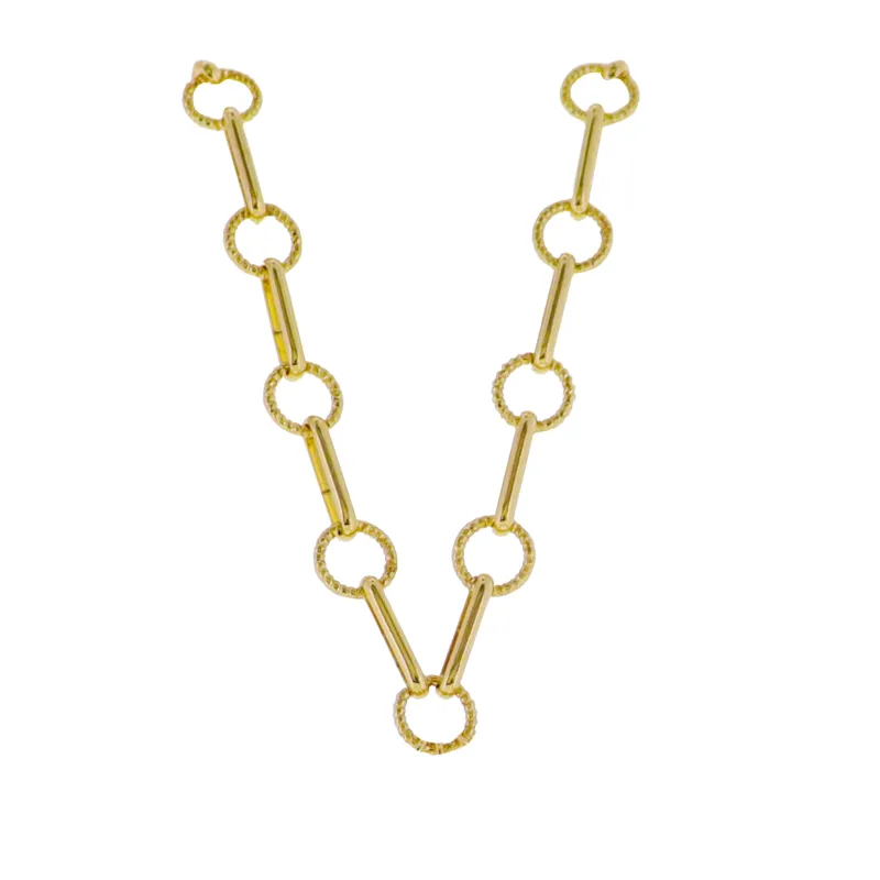 18k Gold Plated Round Disk, Oval Link Chain Necklace made by Charming Charlie