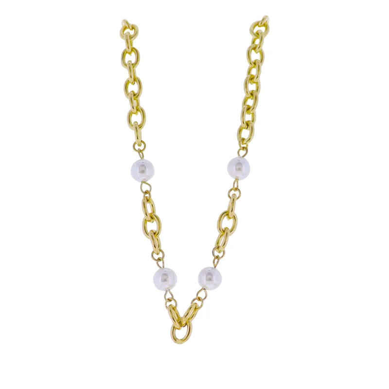 18k Gold Plated Chain with Pearl Accents Necklace made by Charming Charlie