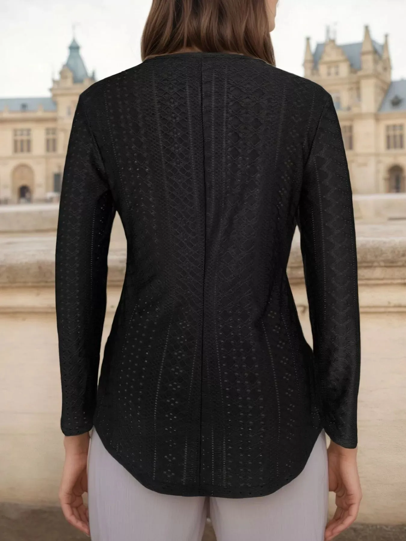 Lace Detail Long Sleeve T-Shirt sold by Charming Charlie product image thumbnail 2