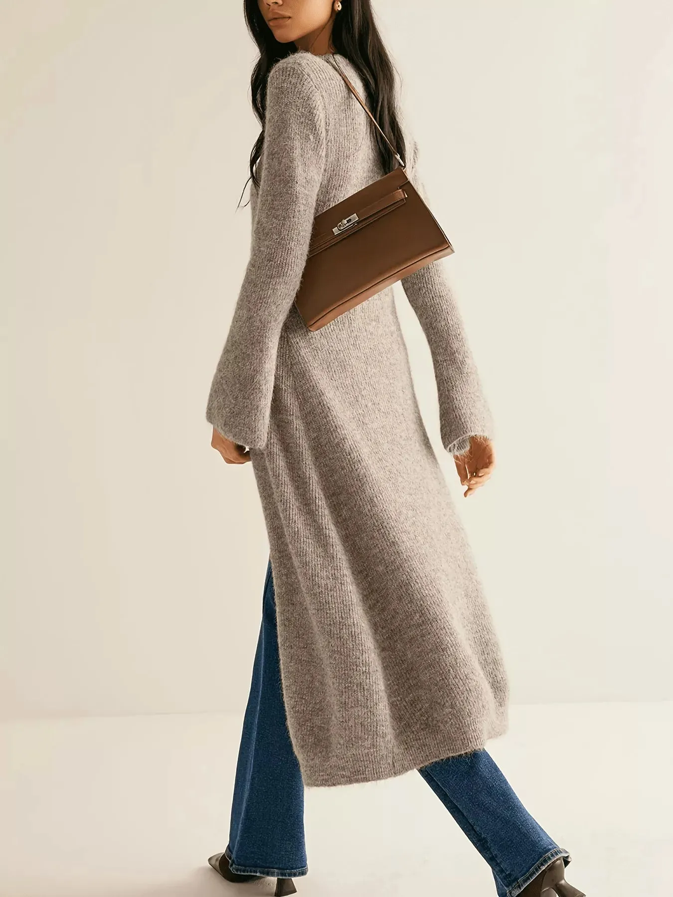 Longline Button-Down Bell Sleeve Cardigan sold by Charming Charlie product image thumbnail 2