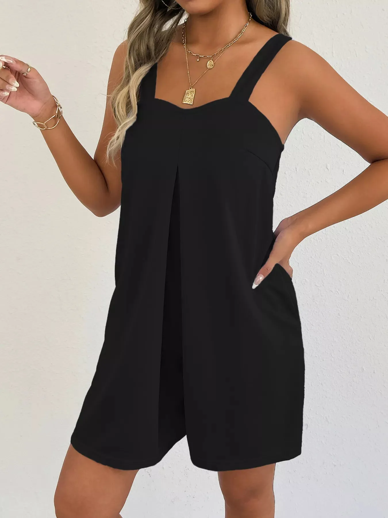 Sleeveless Casual Romper with Side Pockets sold by Charming Charlie product image thumbnail 4