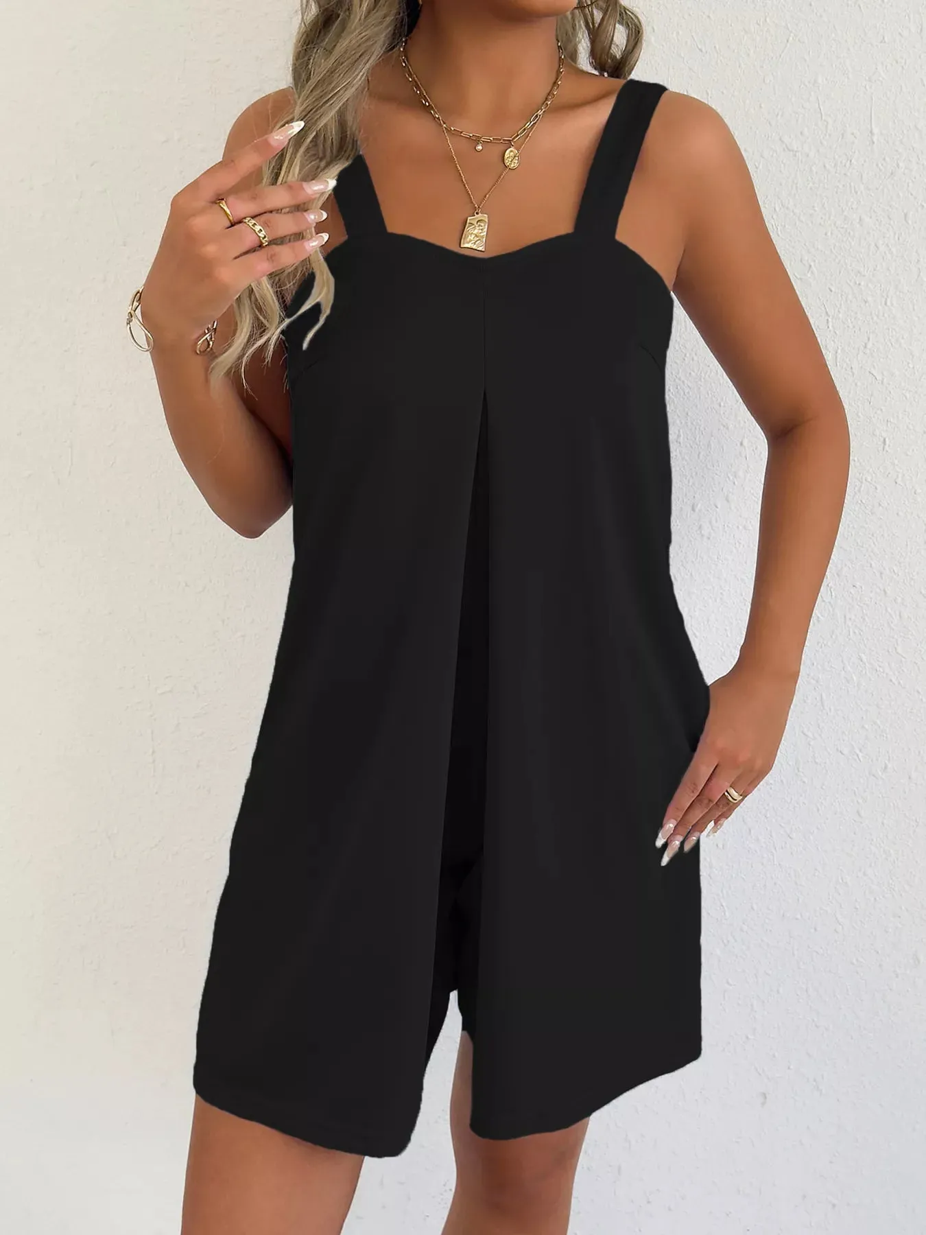 Sleeveless Casual Romper with Side Pockets sold by Charming Charlie product image thumbnail 2
