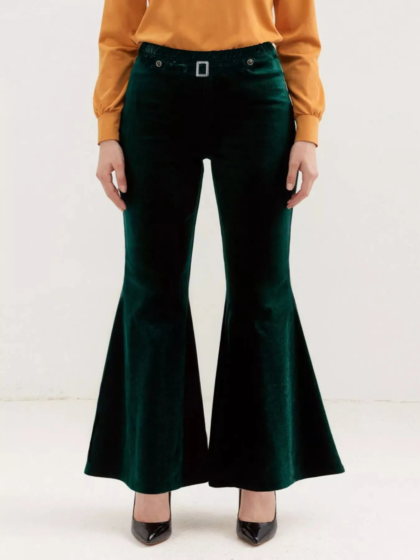 Plus Size Velvet Flared Pants sold by Charming Charlie product image thumbnail 2