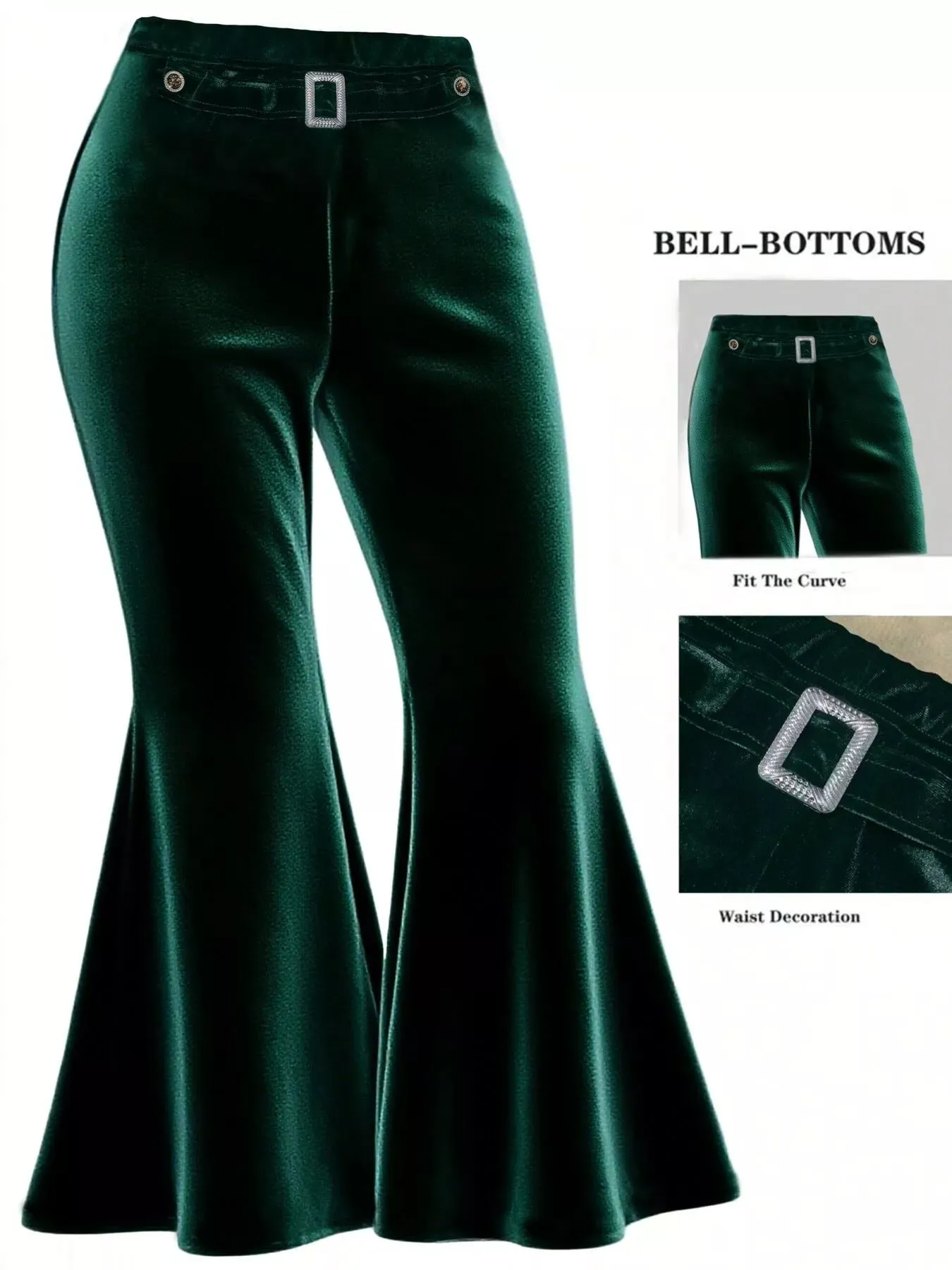 Plus Size Velvet Flared Pants sold by Charming Charlie product image thumbnail 3