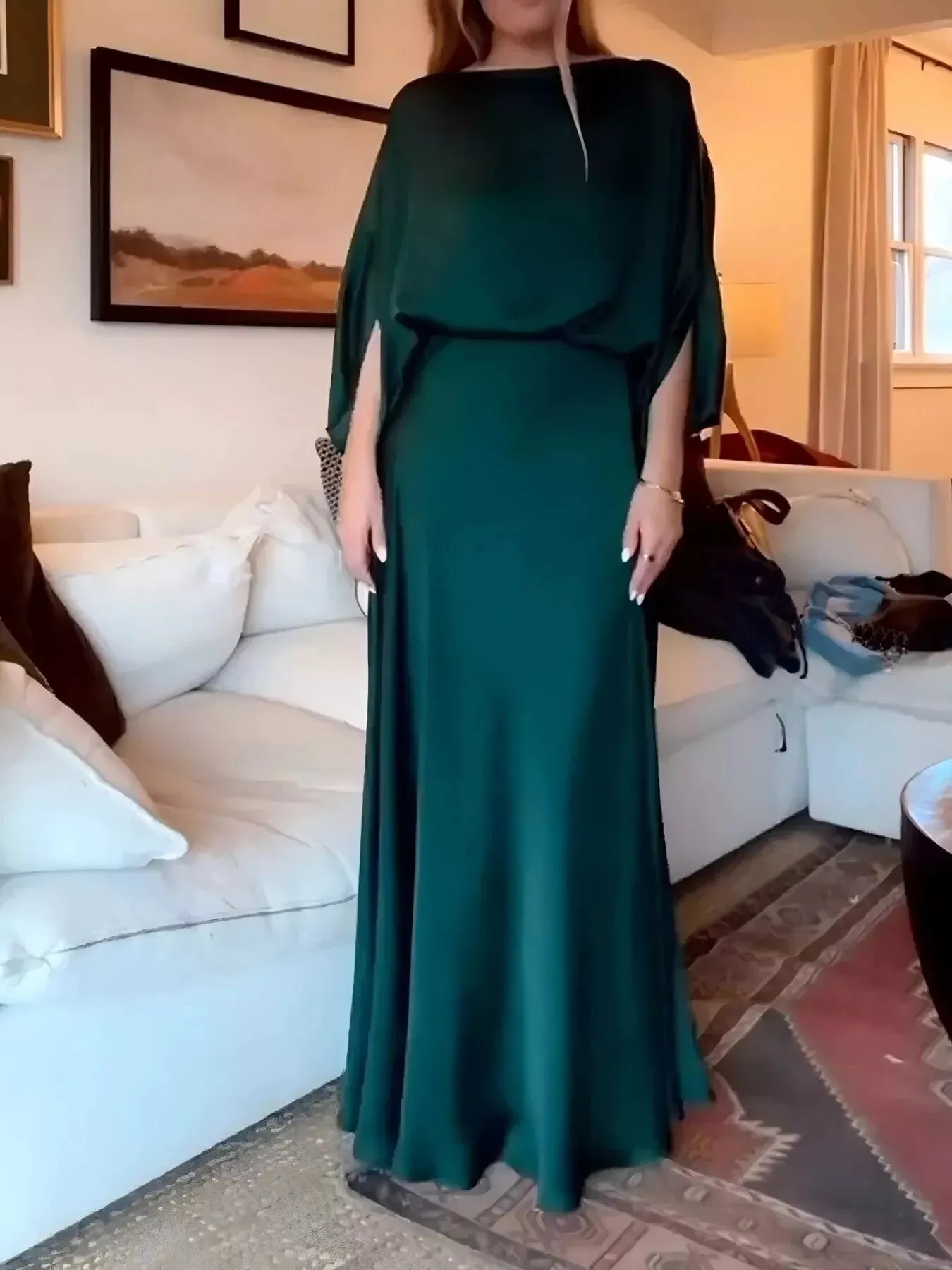 Full Size Elegant Batwing Sleeve Maxi Dress Plus Size sold by Charming Charlie product image thumbnail 3