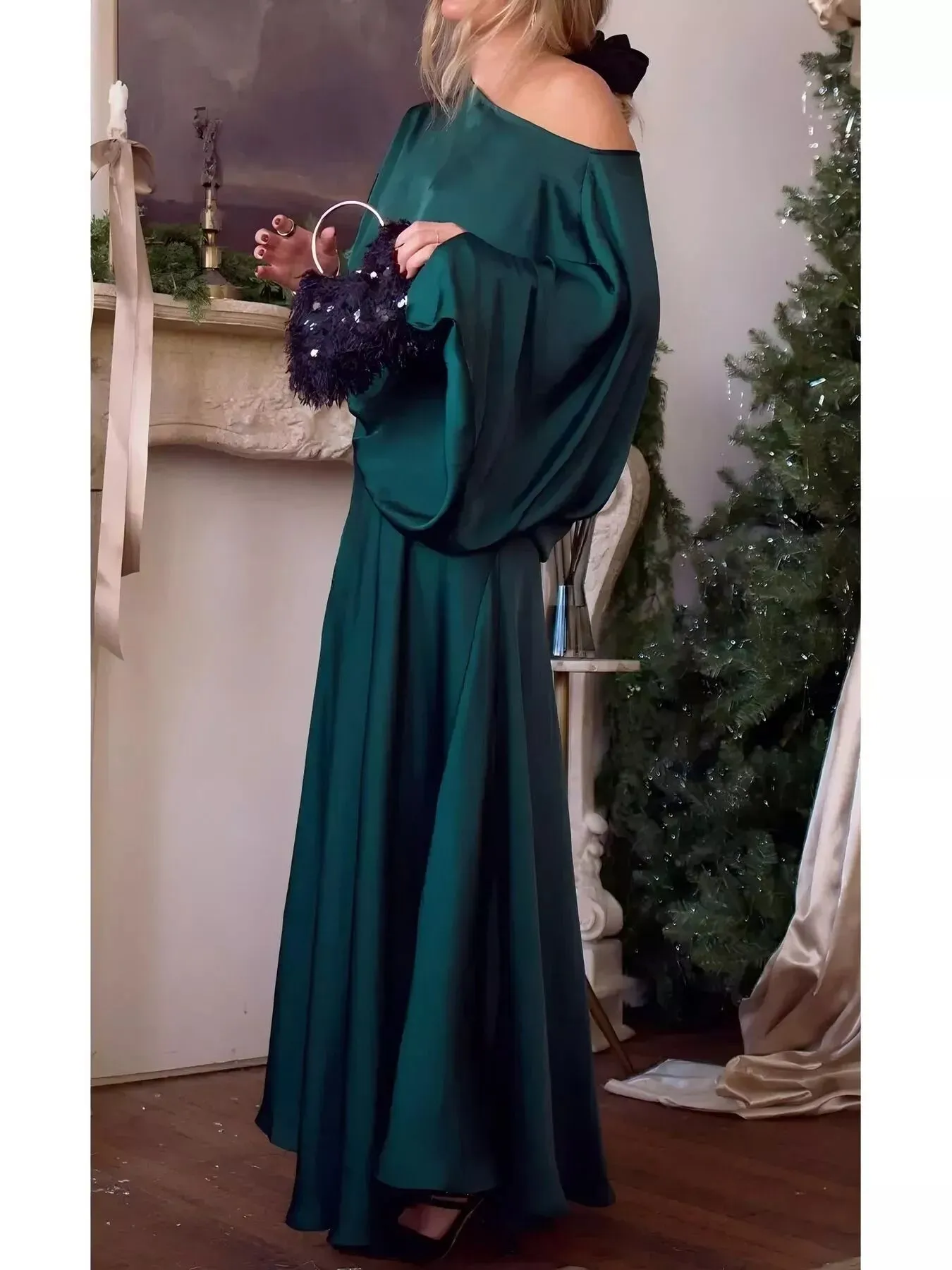 Full Size Elegant Batwing Sleeve Maxi Dress Plus Size sold by Charming Charlie product image thumbnail 4