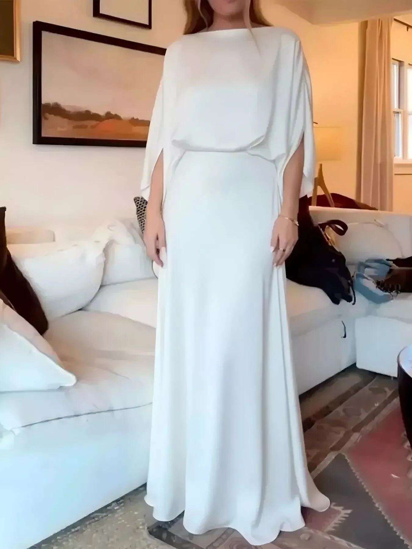 Full Size Elegant Batwing Sleeve Maxi Dress Plus Size sold by Charming Charlie product image thumbnail 5