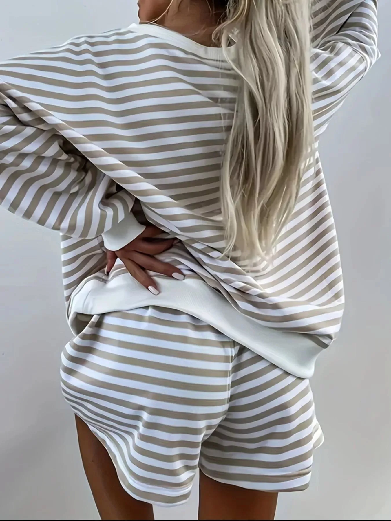 Striped V-Neck Top and Shorts Set sold by Charming Charlie product image thumbnail 5