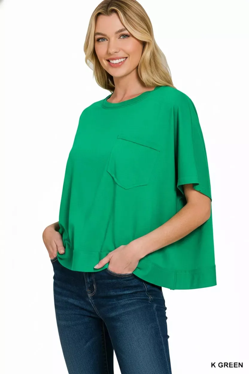 Zenana Exposed Seam Boxy Top sold by Charming Charlie product image thumbnail 3