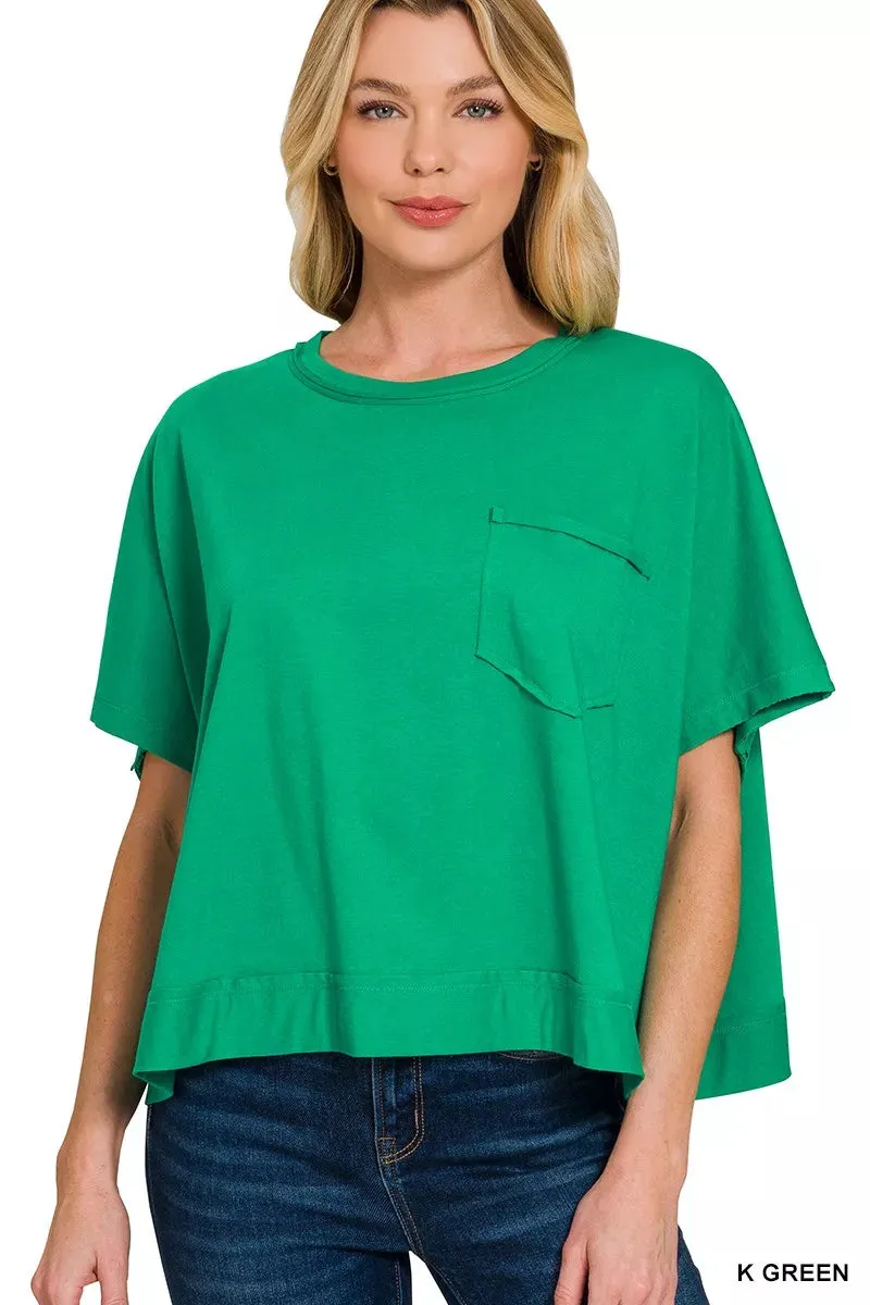 Zenana Exposed Seam Boxy Top sold by Charming Charlie