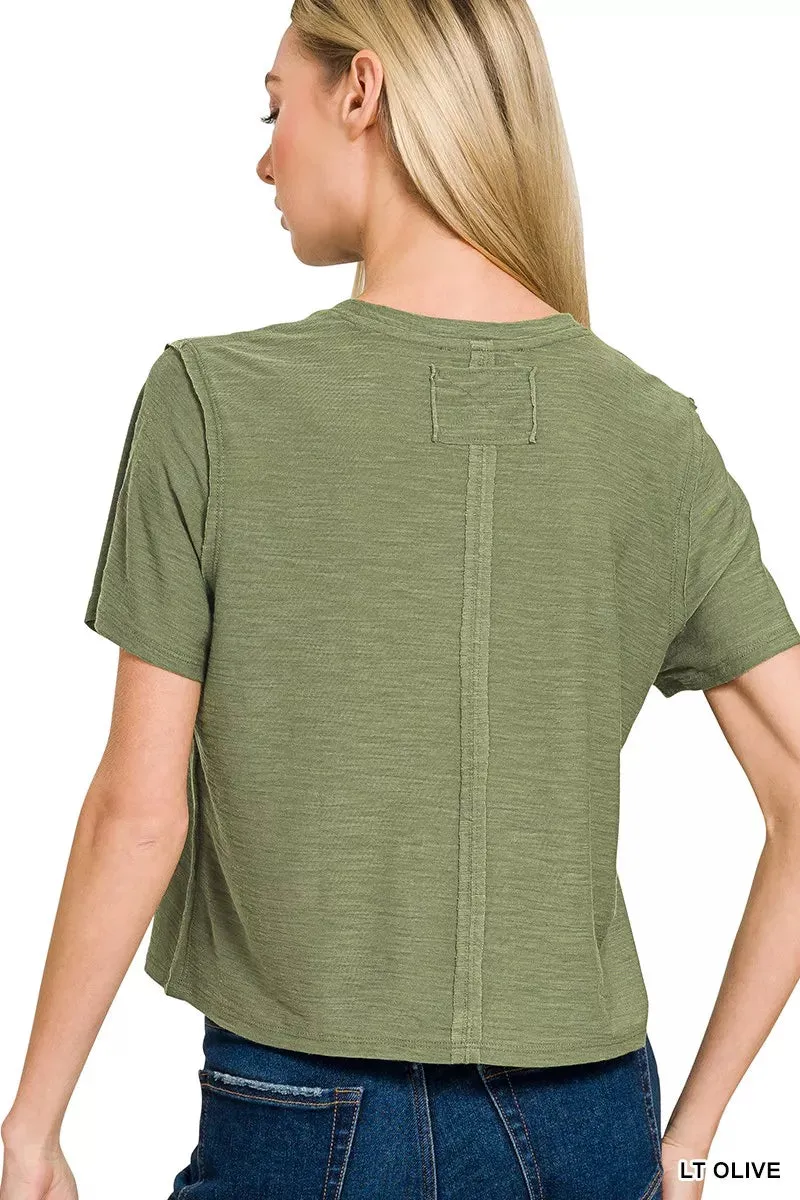 Zenana Slub Short Sleeve Tee sold by Charming Charlie product image thumbnail 2