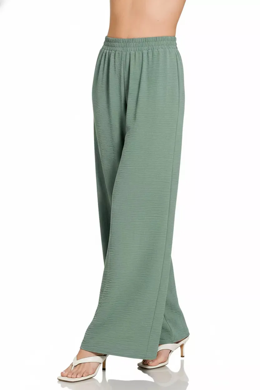 Zenana Woven Airflow Elastic Waistband Pants sold by Charming Charlie product image thumbnail 3