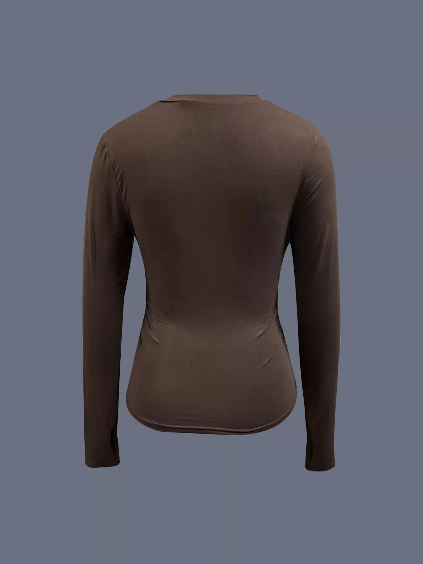 Ruched Long Sleeve T-Shirt with Floral Cuff Detail sold by Charming Charlie product image thumbnail 5