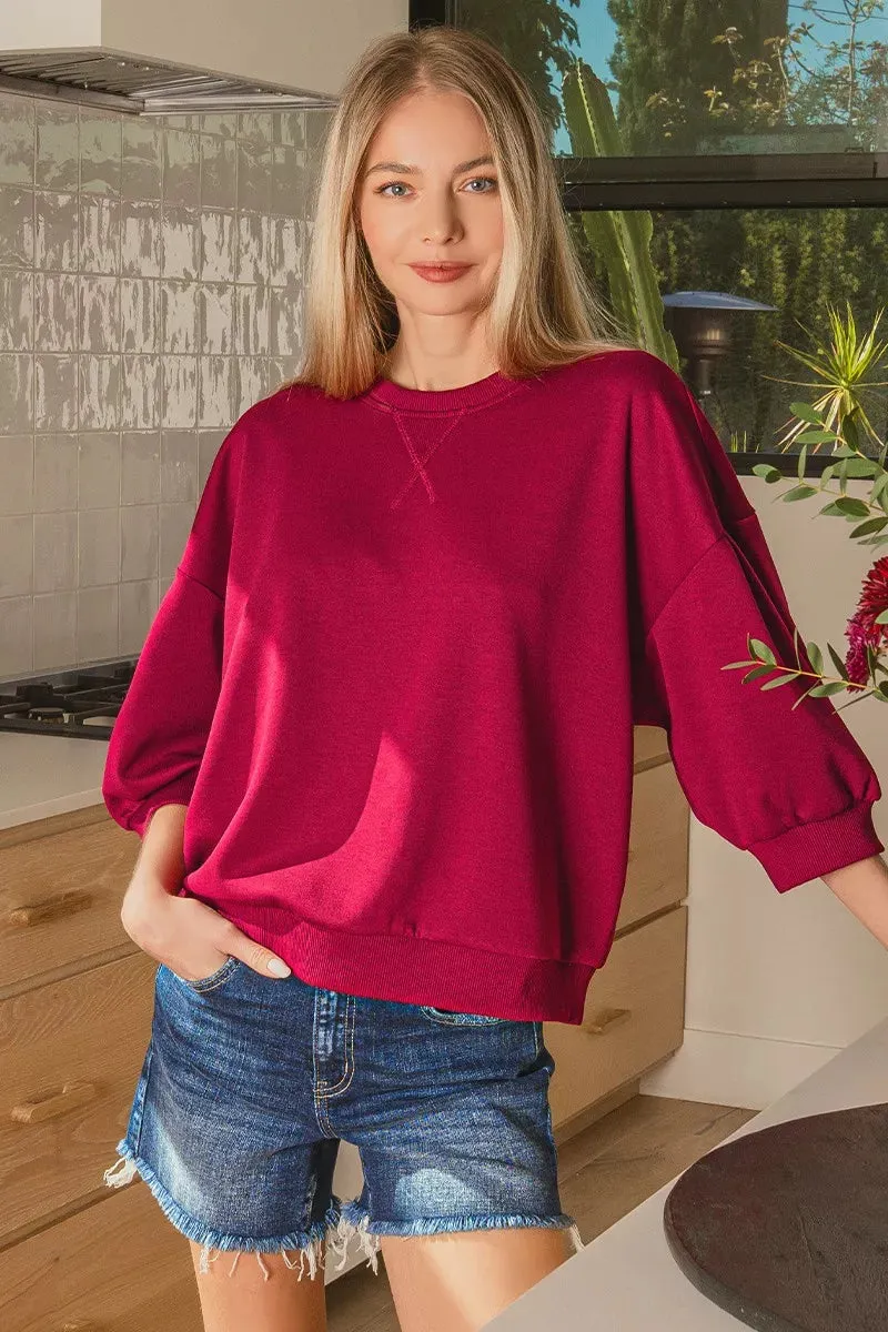 Zenana Scuba Dolman Sleeve Sweatshirt sold by Charming Charlie product image thumbnail 2