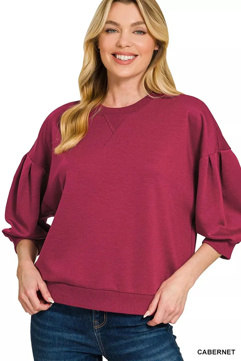 Zenana Scuba Dolman Sleeve Sweatshirt sold by Charming Charlie