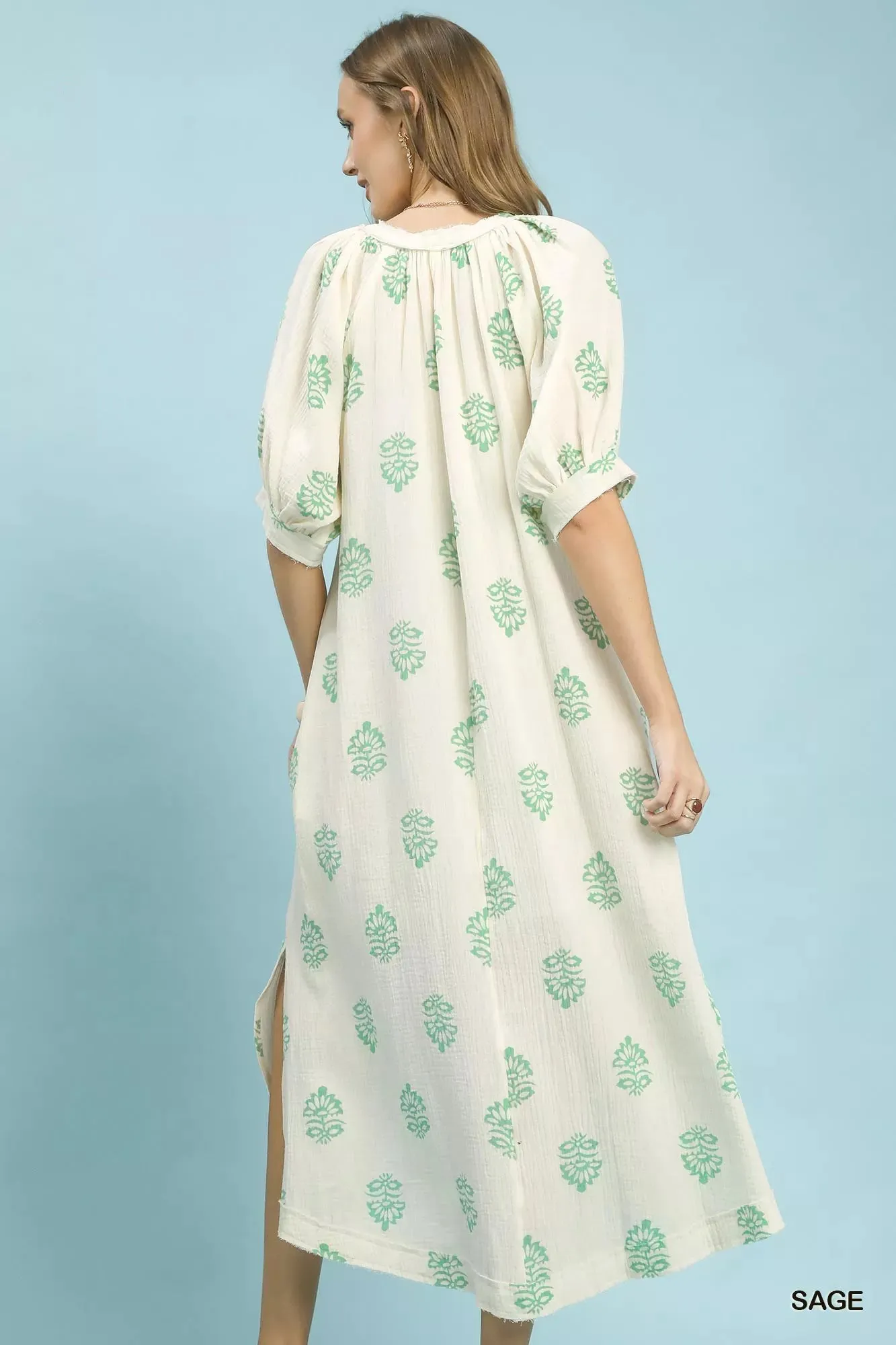 Umgee Printed Cotton Gauze Midi Dress sold by Charming Charlie product image thumbnail 3