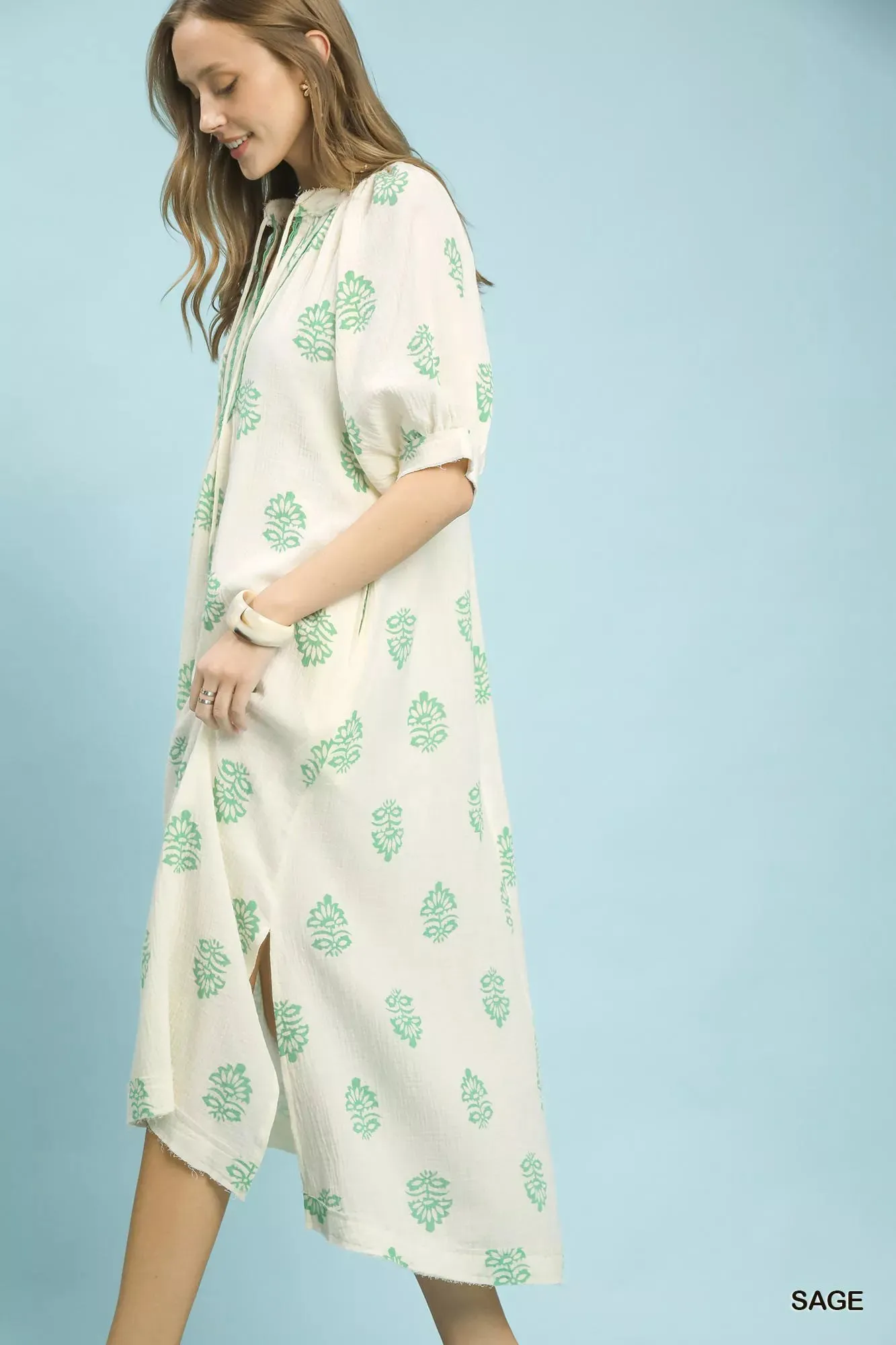 Umgee Printed Cotton Gauze Midi Dress sold by Charming Charlie product image thumbnail 2