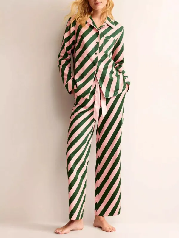 Striped Long Sleeve Shirt and Pants Lounge Set sold by Charming Charlie