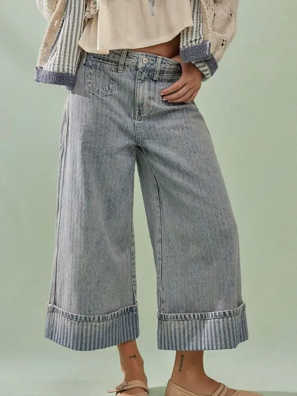 Wide-Leg Cropped Jeans sold by Charming Charlie