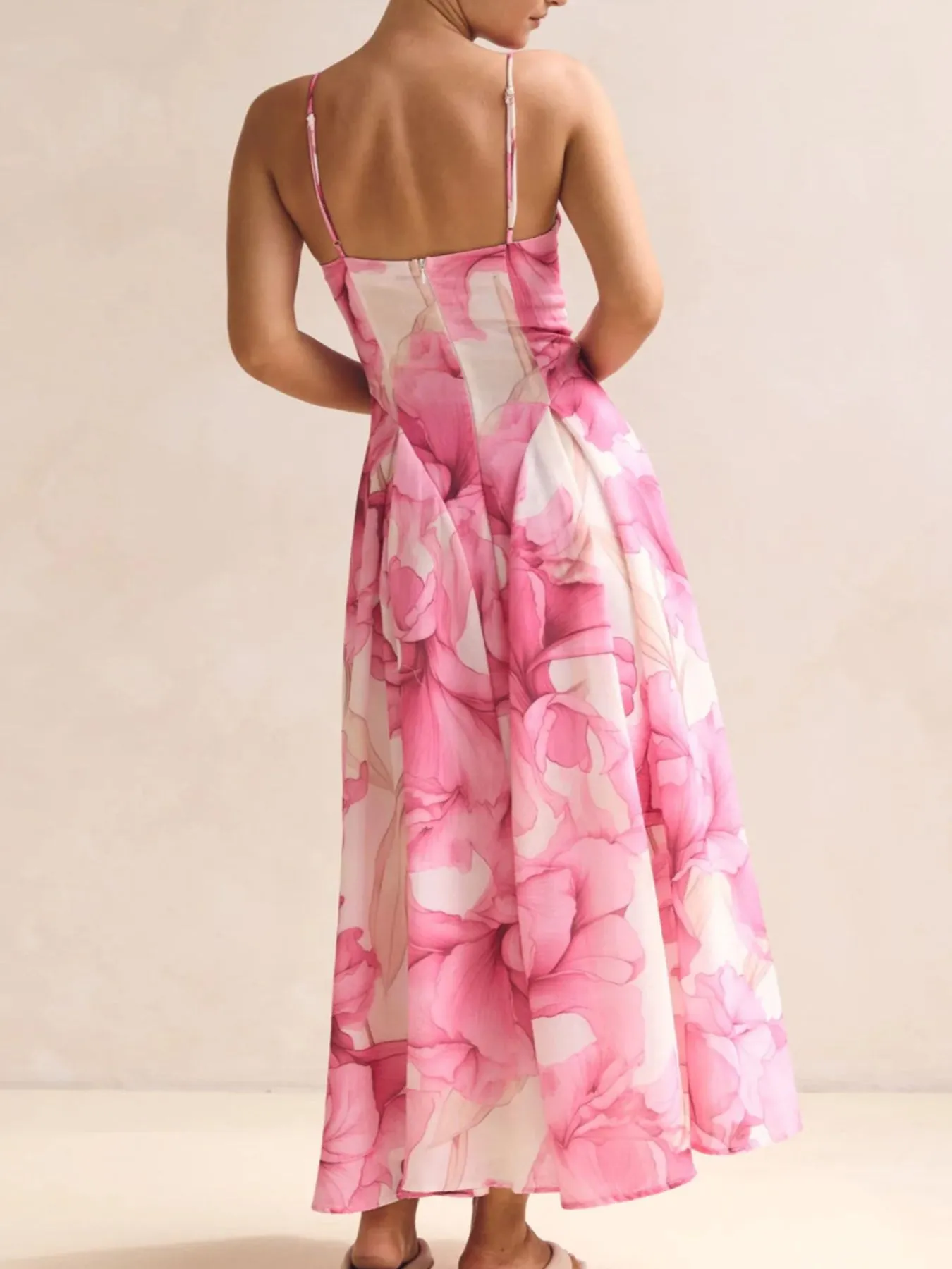 Floral Print Spaghetti Strap Midi Dress sold by Charming Charlie product image thumbnail 5