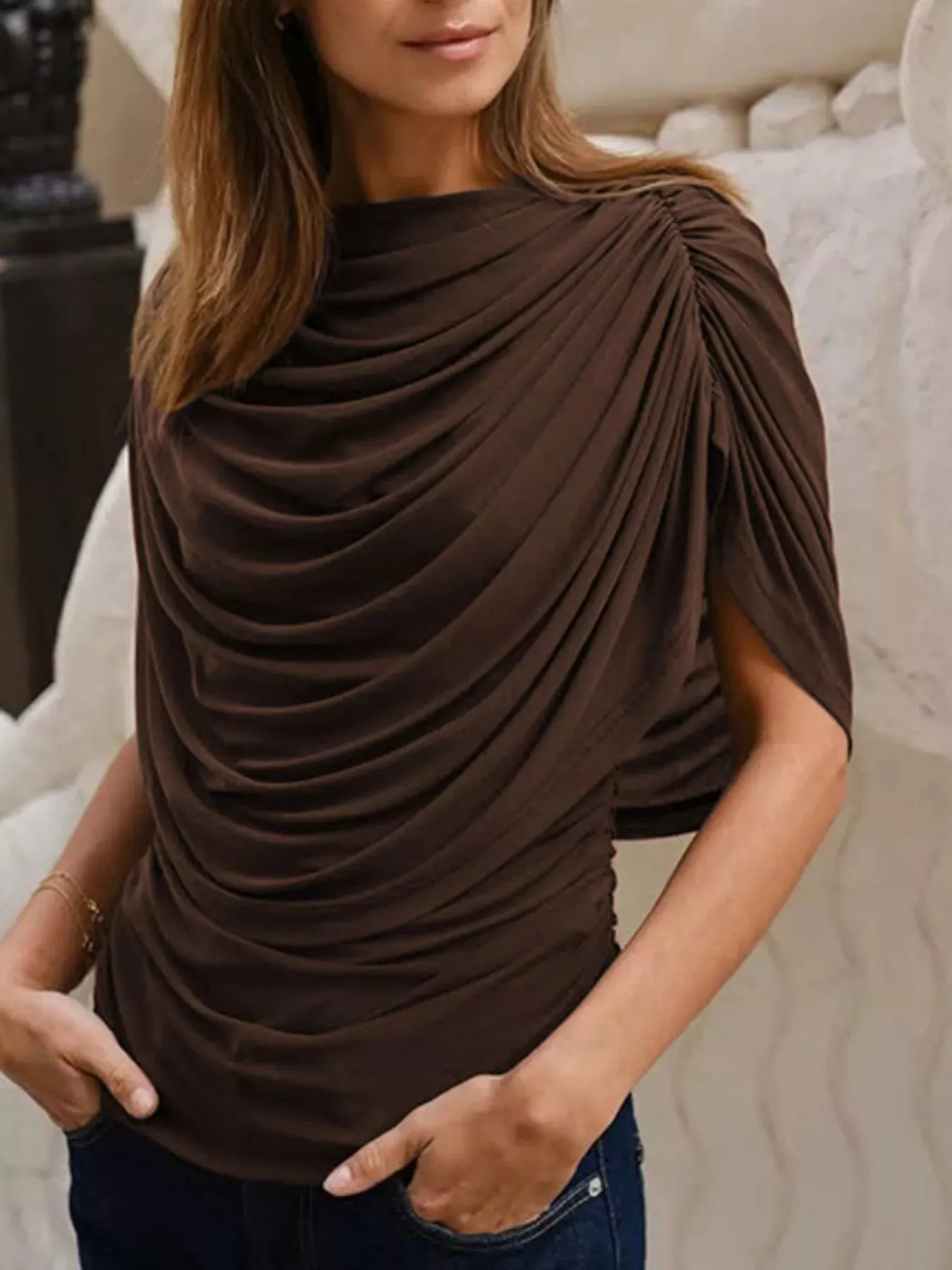 Ruched Short Sleeve Top sold by Charming Charlie product image thumbnail 5