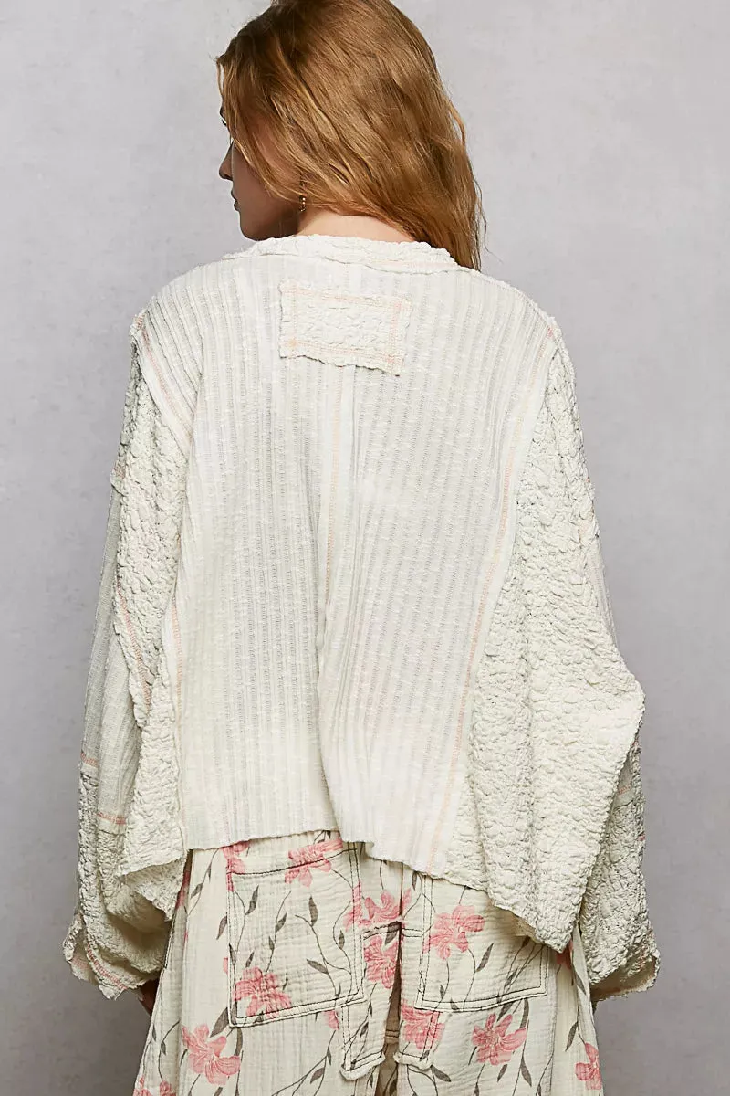 POL V-Neck Long Sleeve Top with Stitch Detail sold by Charming Charlie product image thumbnail 3