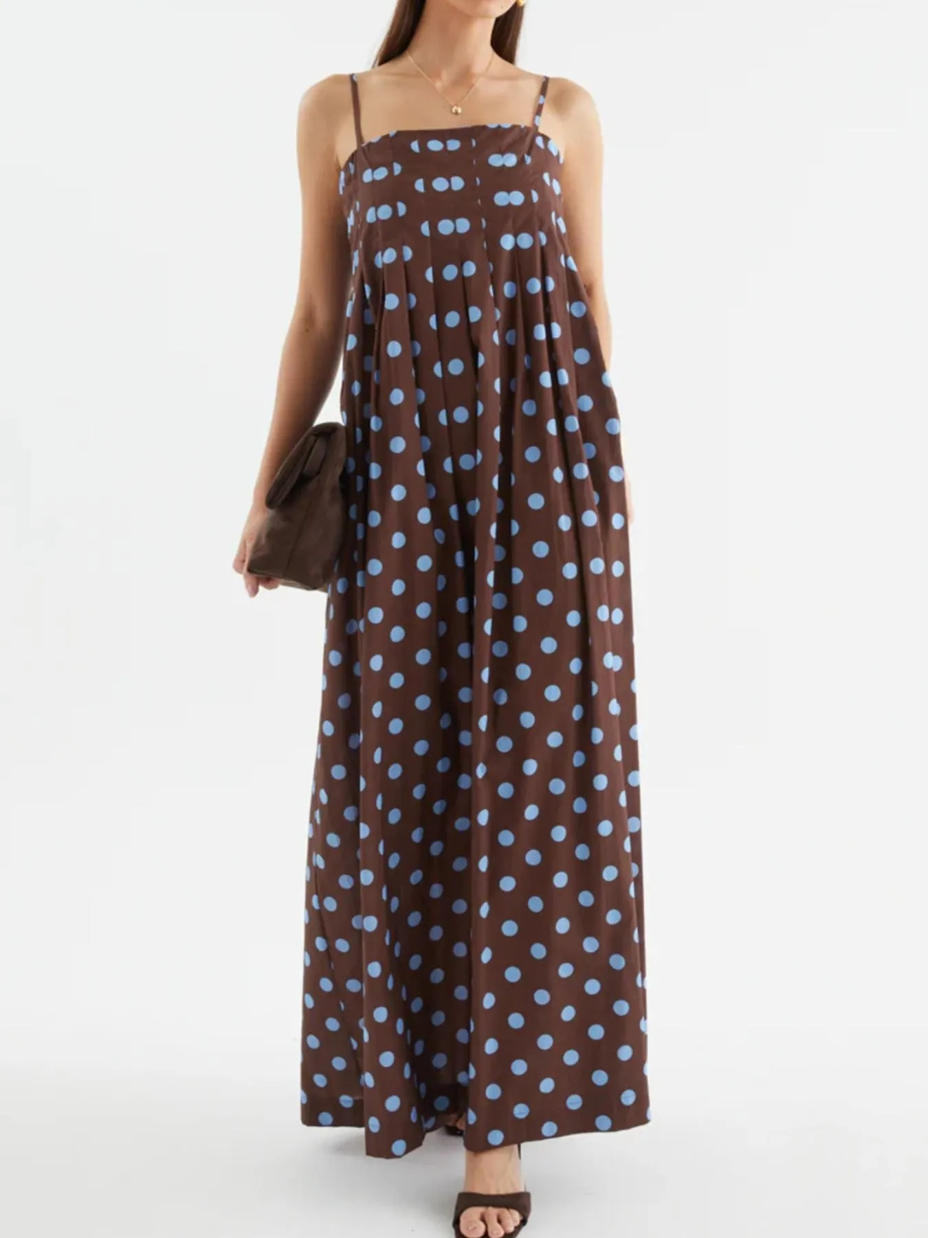 Polka Dot Pleated Detail Maxi Dress sold by Charming Charlie product image thumbnail 2