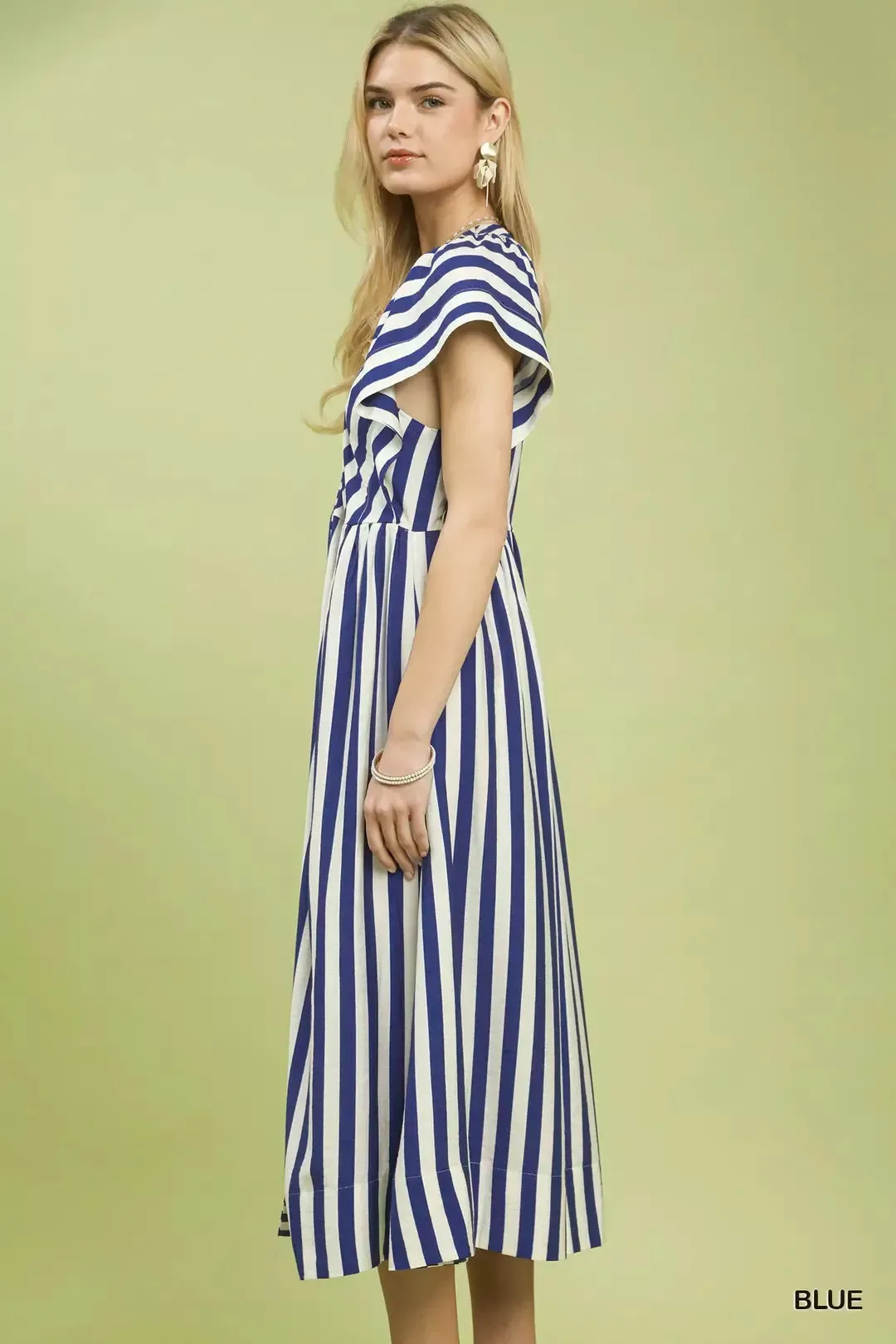 Umgee Striped Button-Front Midi Dress sold by Charming Charlie product image thumbnail 2