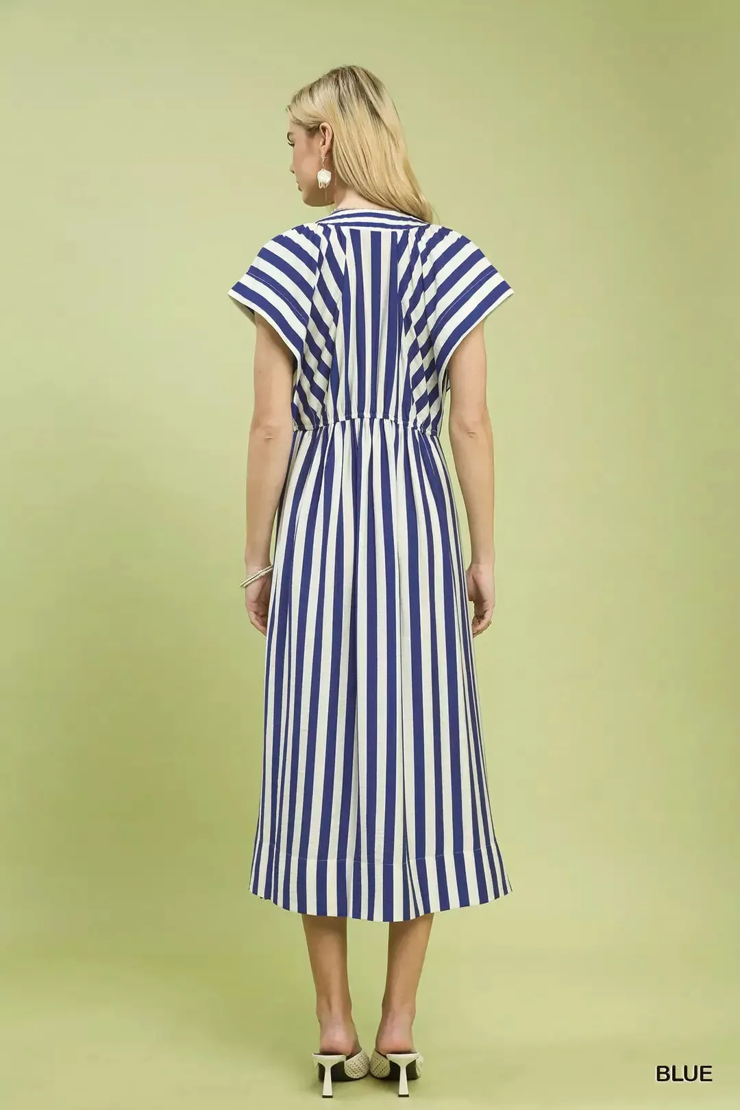 Umgee Striped Button-Front Midi Dress sold by Charming Charlie product image thumbnail 3