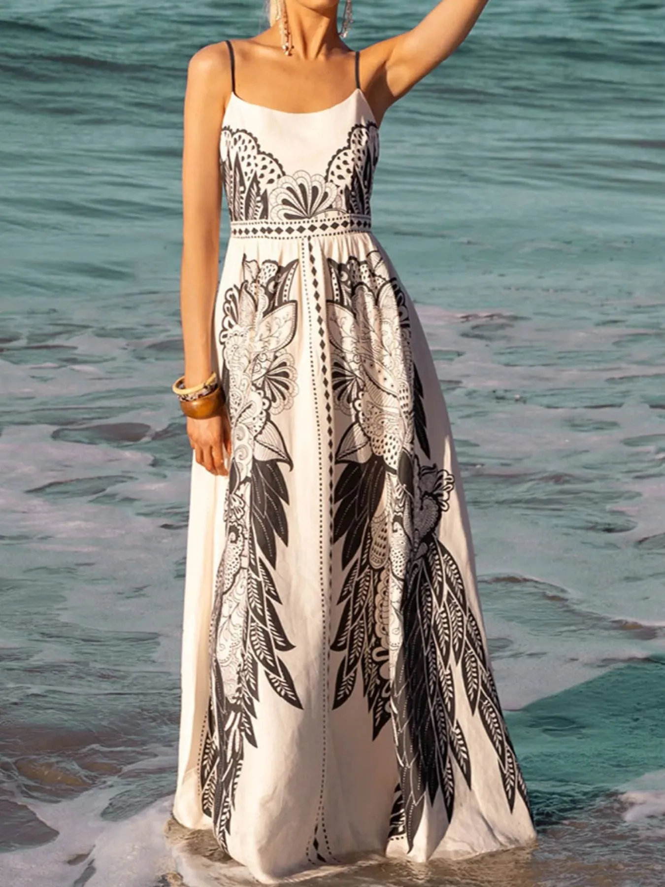 Printed Scoop Neck Cami Dress sold by Charming Charlie product image thumbnail 4