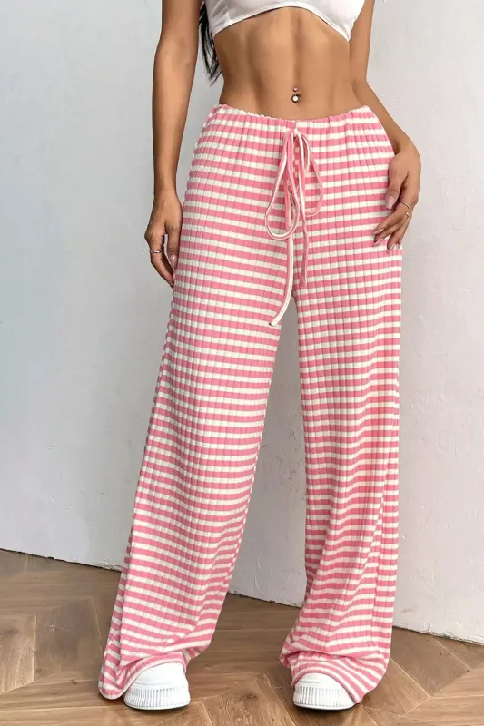 Ribbed Knit Drawstring Wide Leg Pants sold by Charming Charlie