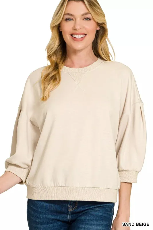 Zenana Scuba Dolman Sleeve Sweatshirt sold by Charming Charlie