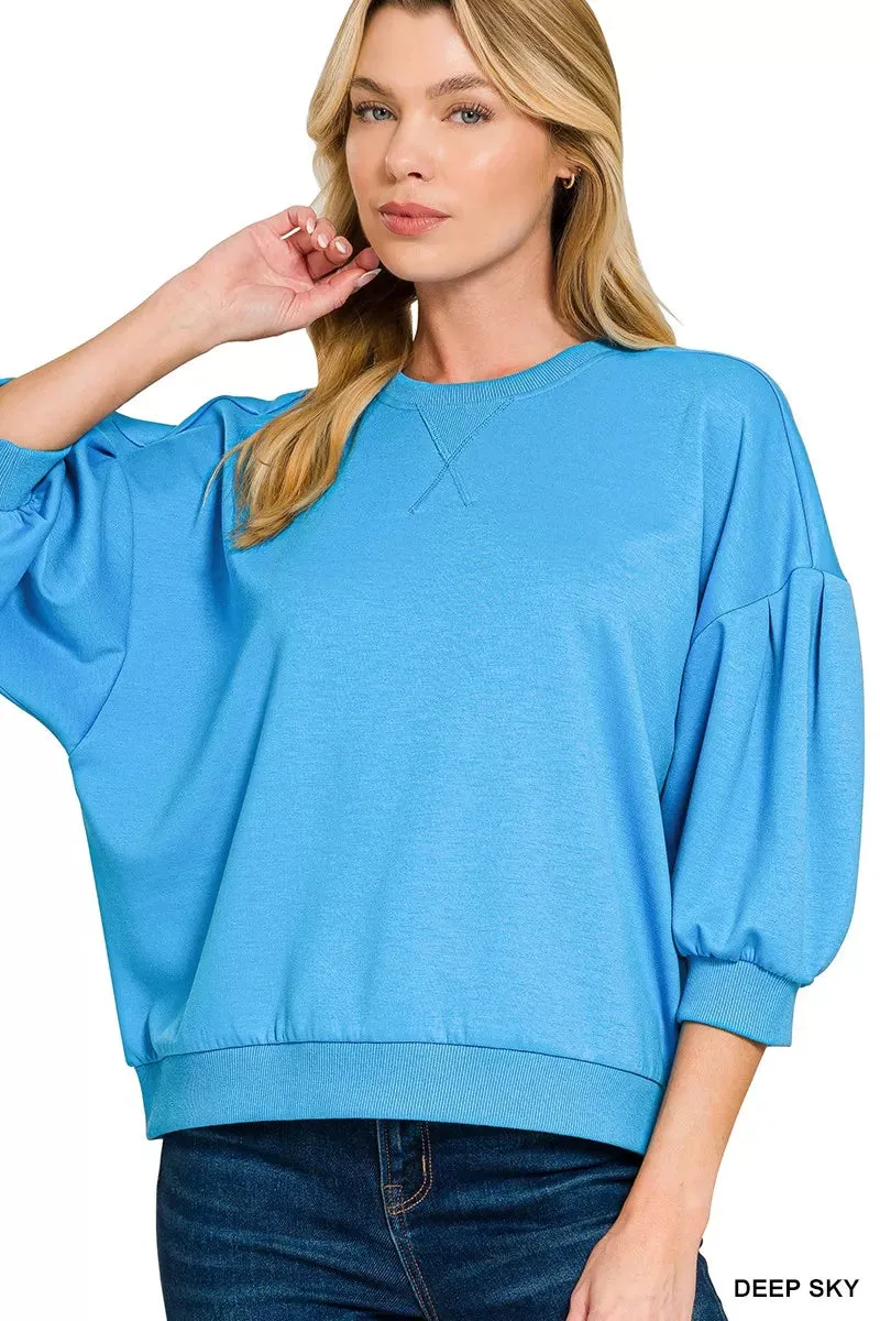 Zenana Scuba Dolman Sleeve Sweatshirt sold by Charming Charlie
