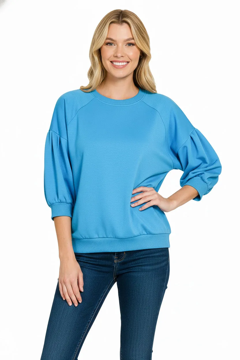 Zenana Scuba Dolman Sleeve Sweatshirt sold by Charming Charlie product image thumbnail 2