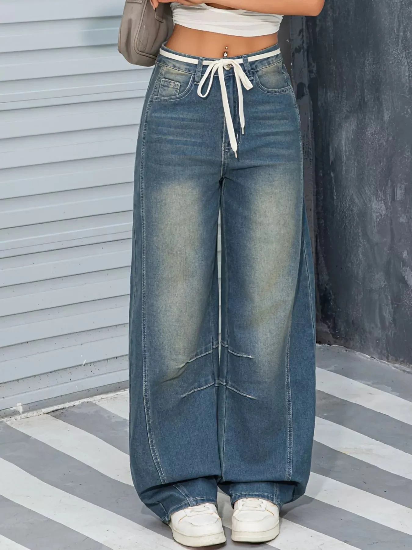 Vintage Wash Wide Leg Jeans sold by Charming Charlie product image thumbnail 3