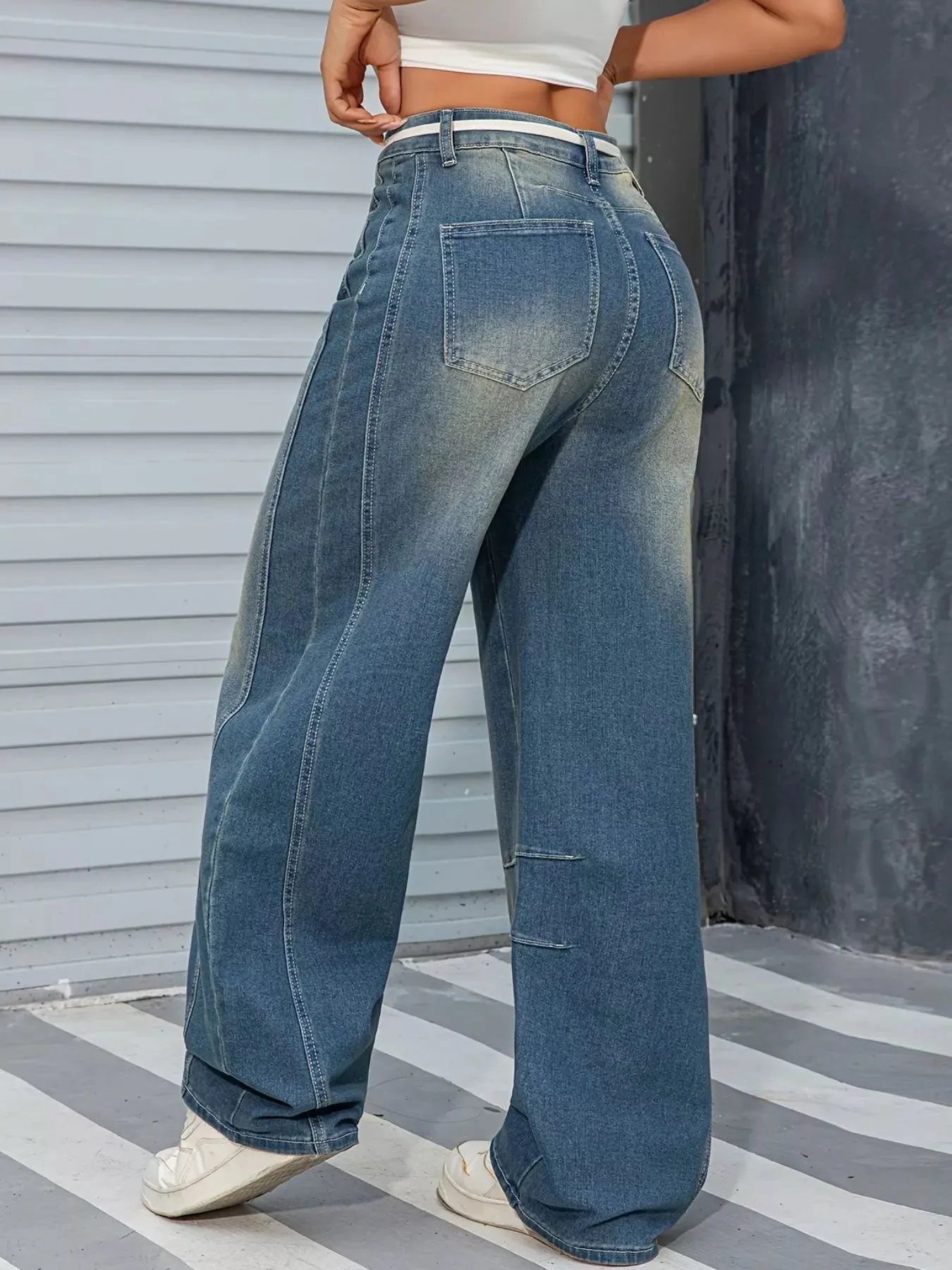 Vintage Wash Wide Leg Jeans sold by Charming Charlie product image thumbnail 4