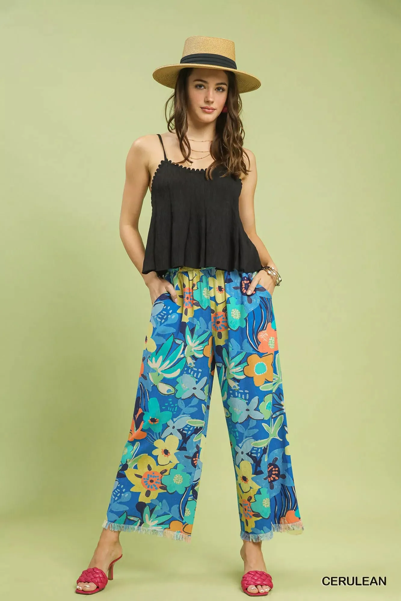 Umgee Floral Print Wide Leg Pants sold by Charming Charlie product image thumbnail 5