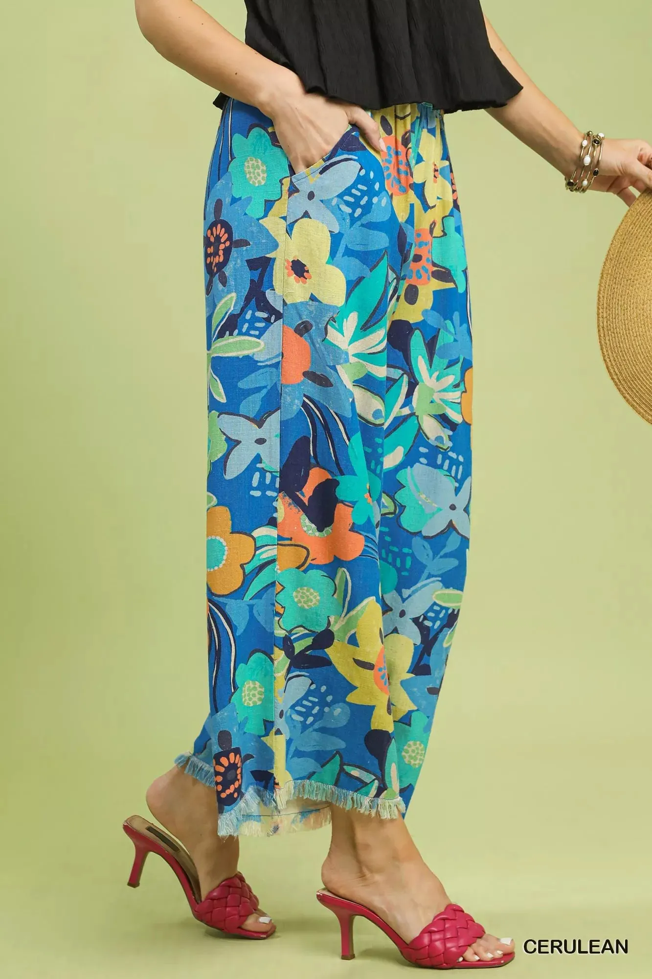 Umgee Floral Print Wide Leg Pants sold by Charming Charlie product image thumbnail 2