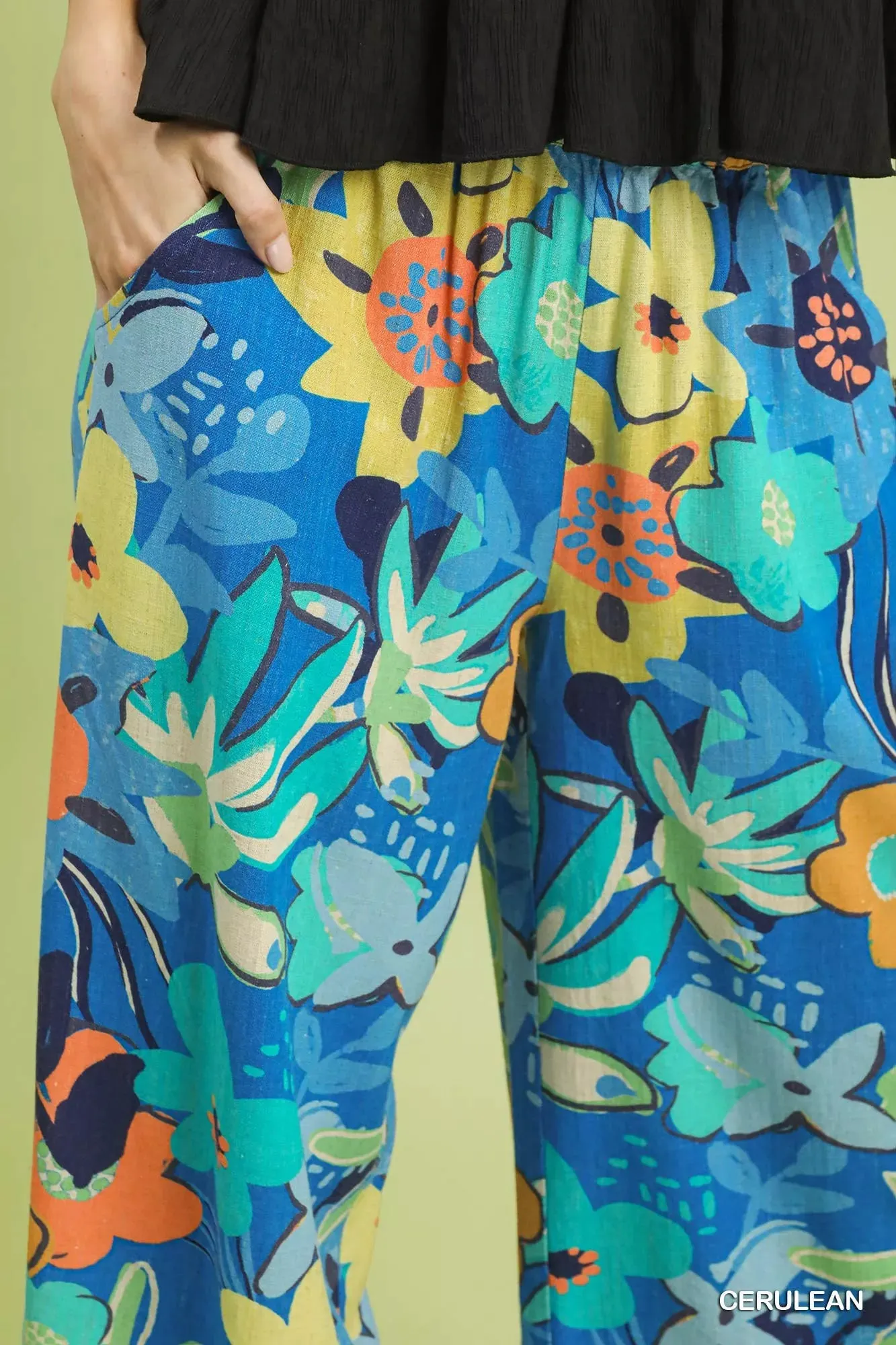 Umgee Floral Print Wide Leg Pants sold by Charming Charlie product image thumbnail 4
