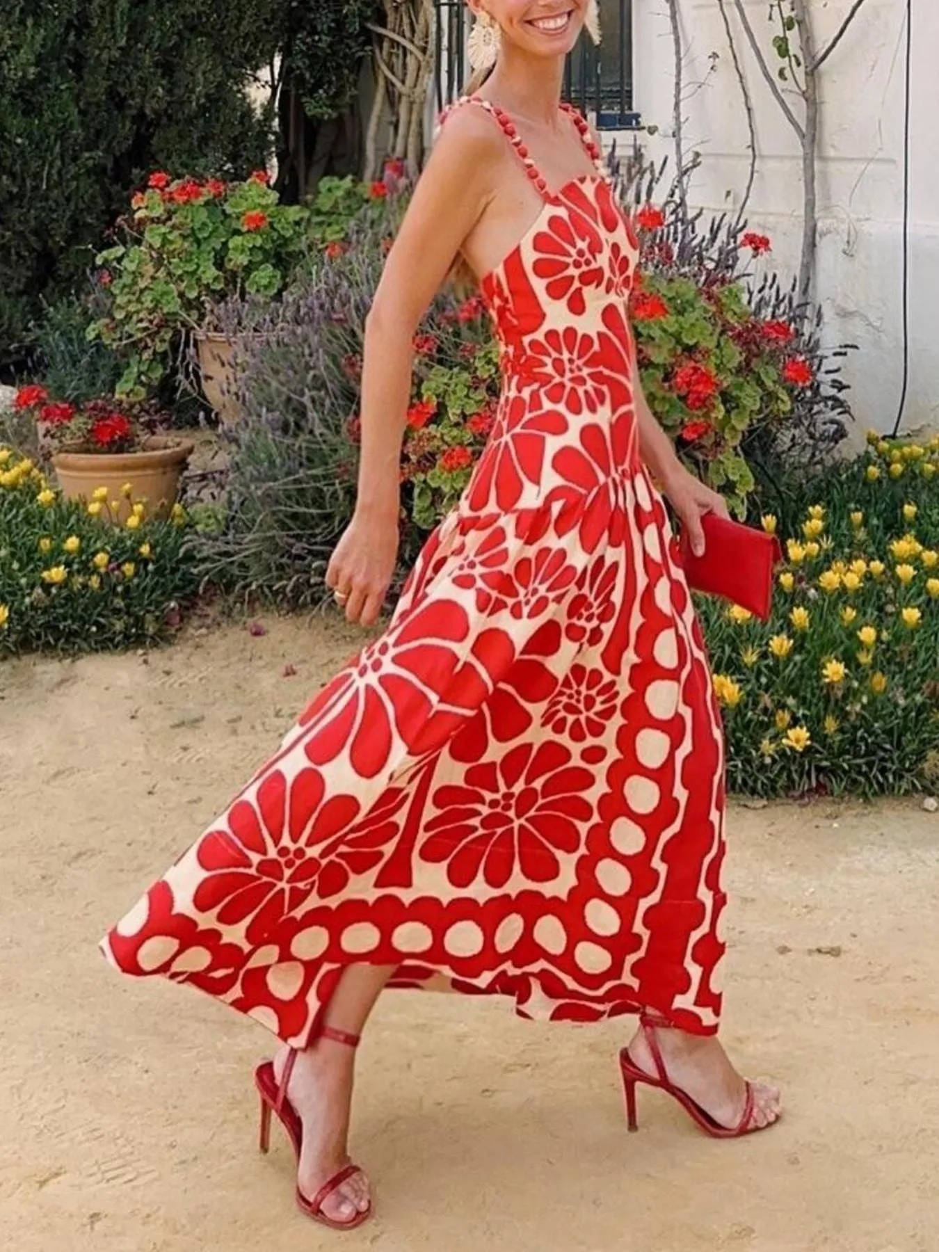 Printed A-Line Midi Cami Dress sold by Charming Charlie product image thumbnail 3